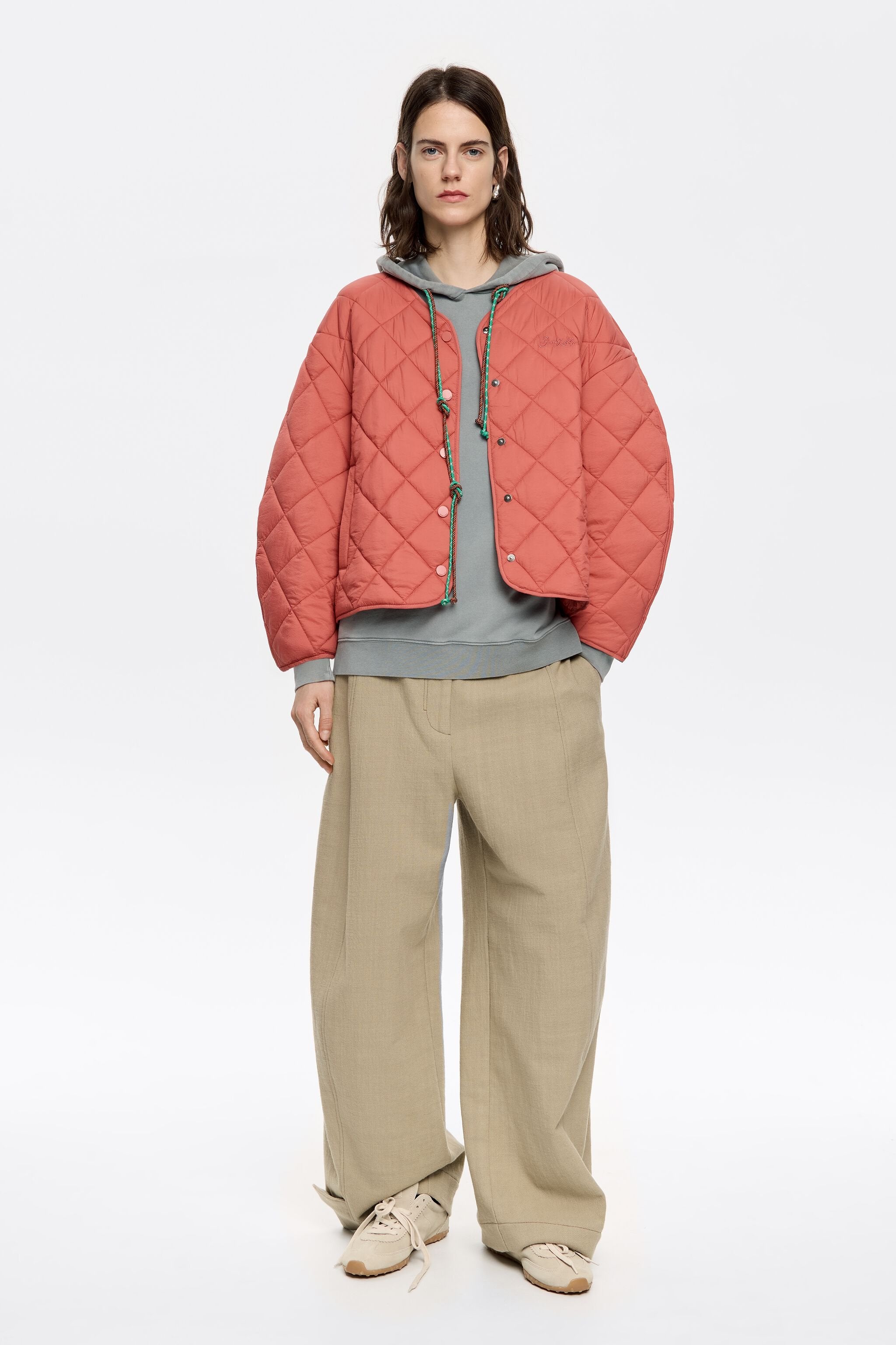 Coral padded jacket