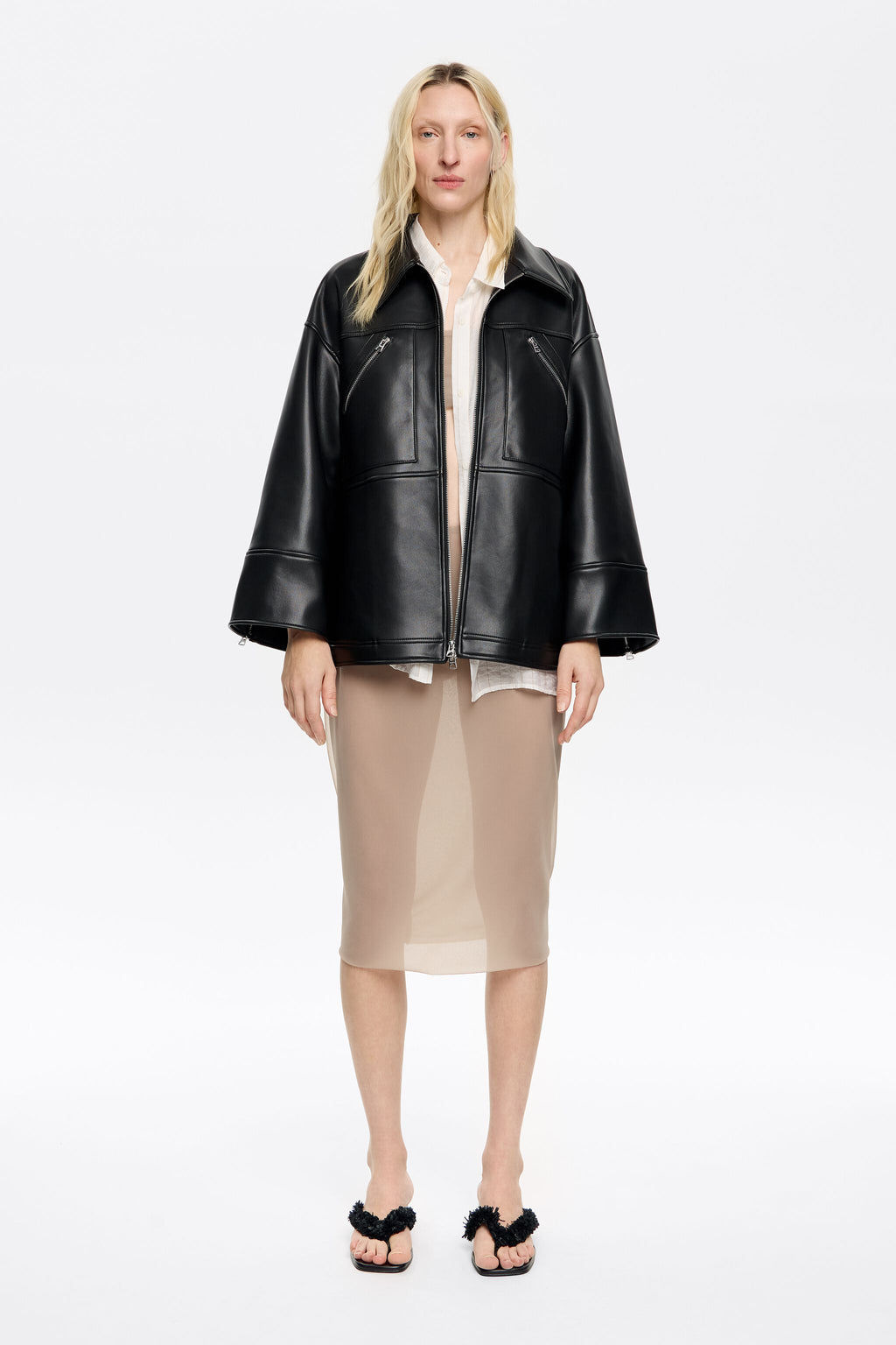 Black faux leather jacket