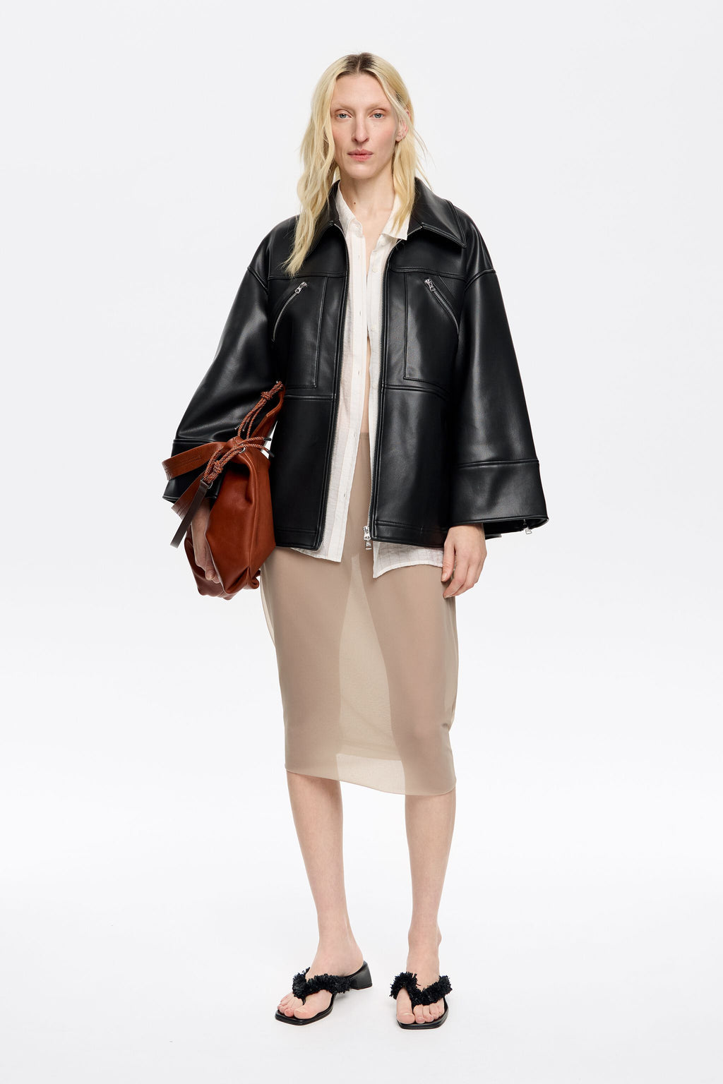 Black faux leather jacket