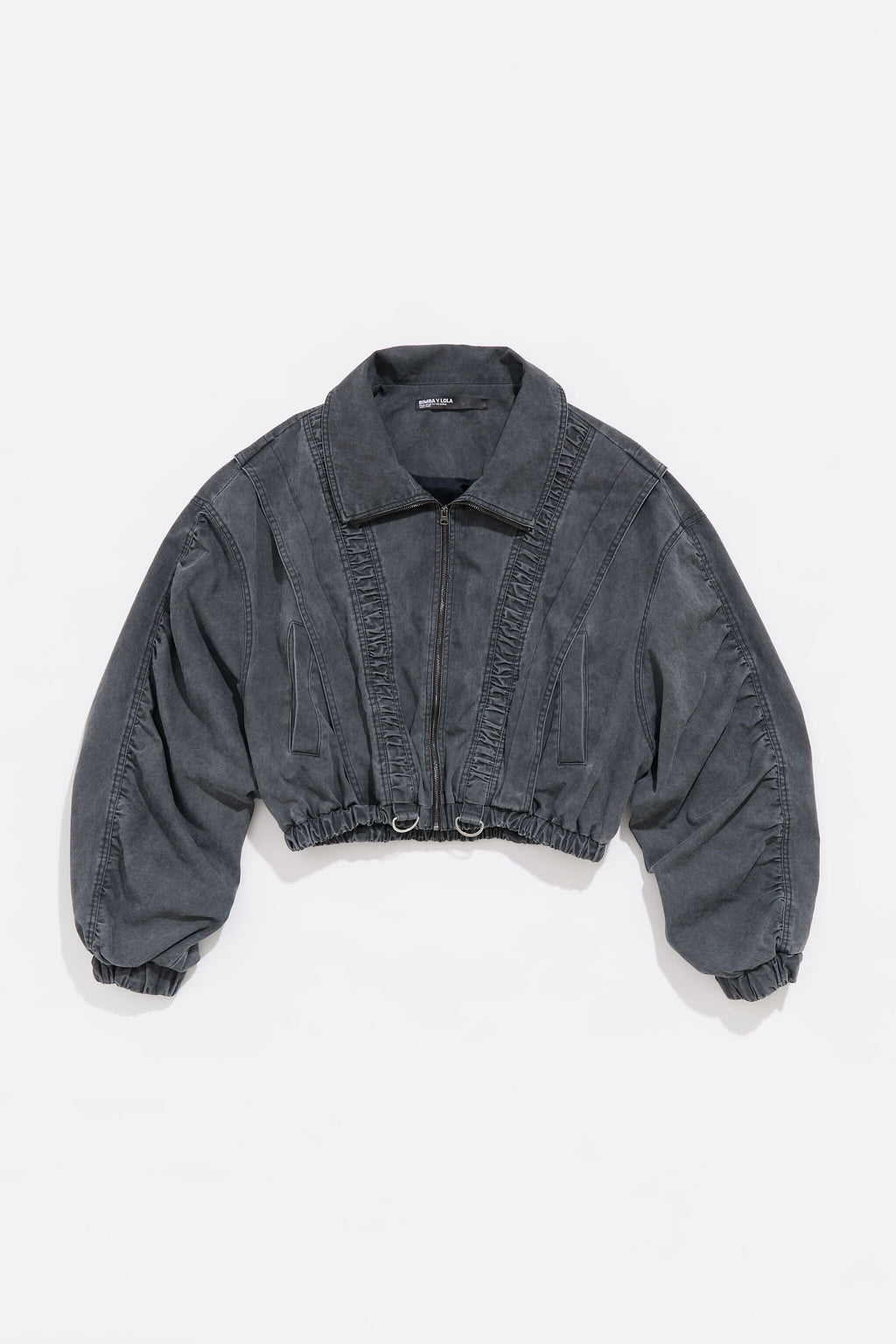 Black oversize ruched jacket