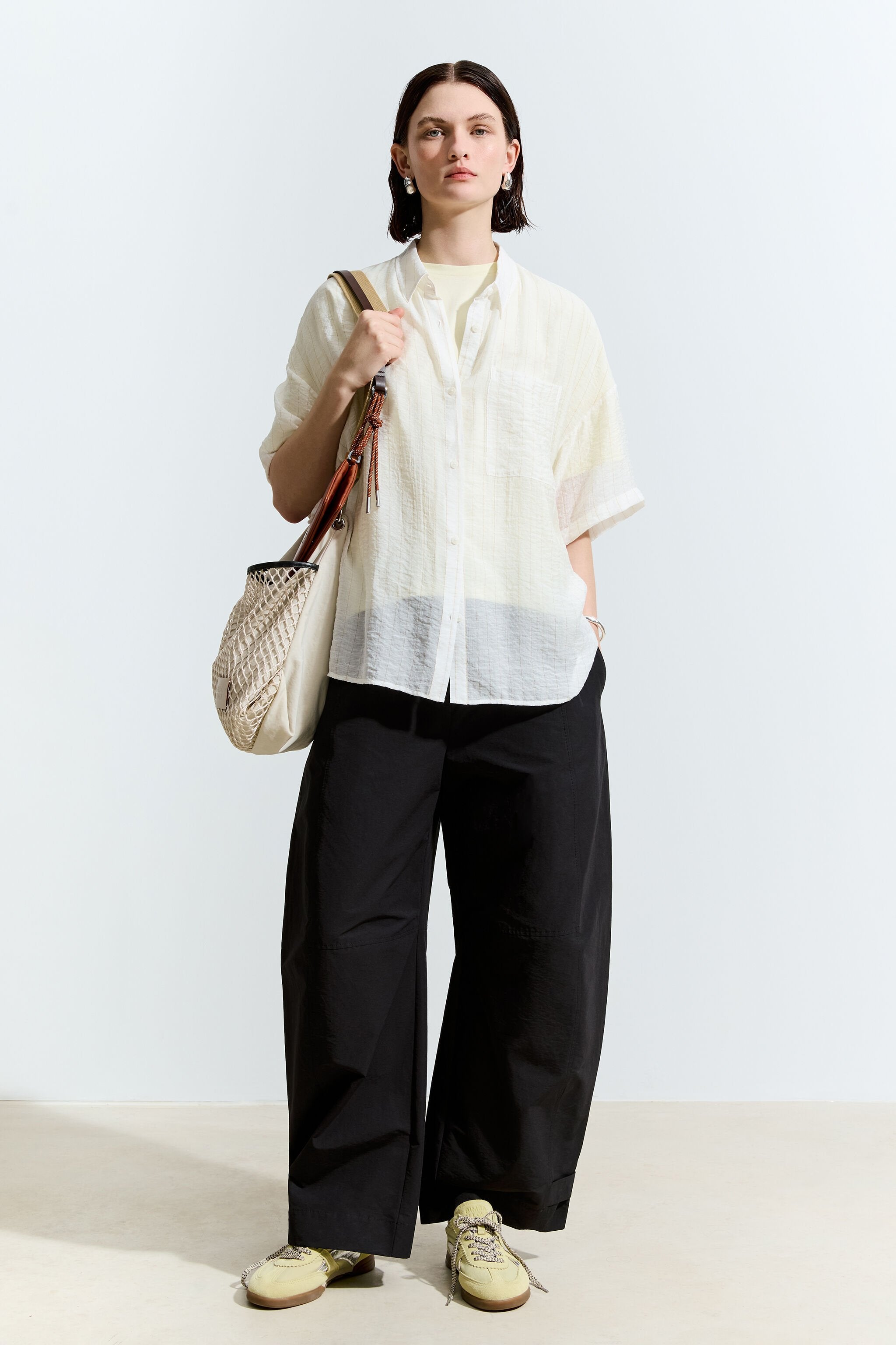 White striped oversize shirt