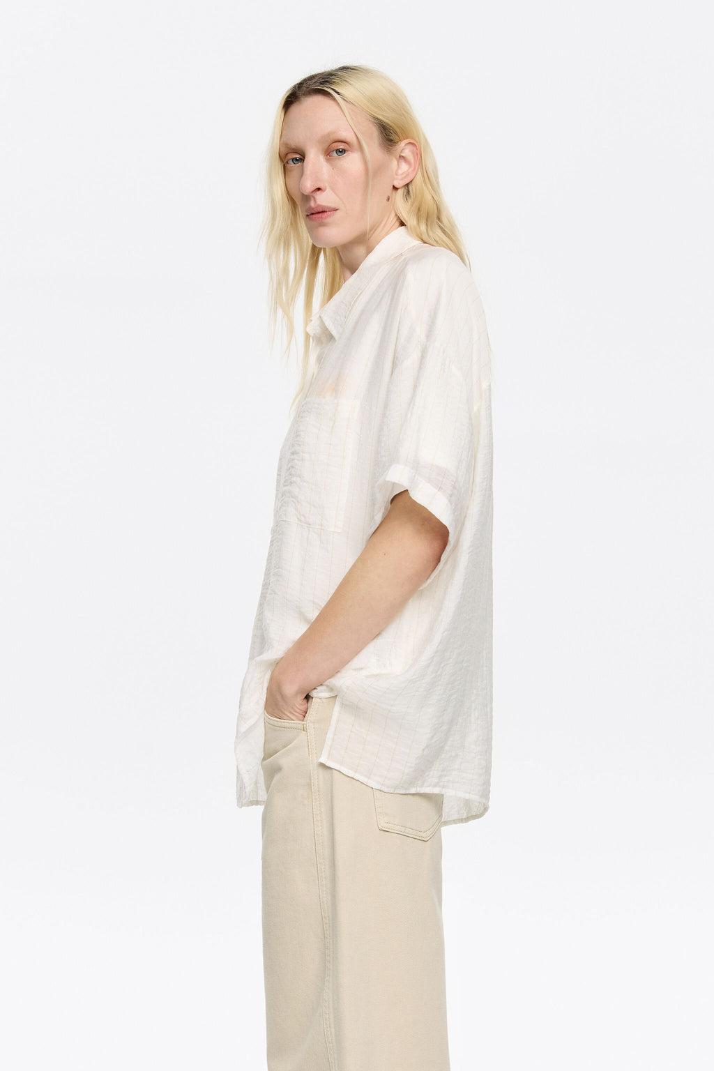 White striped oversize shirt