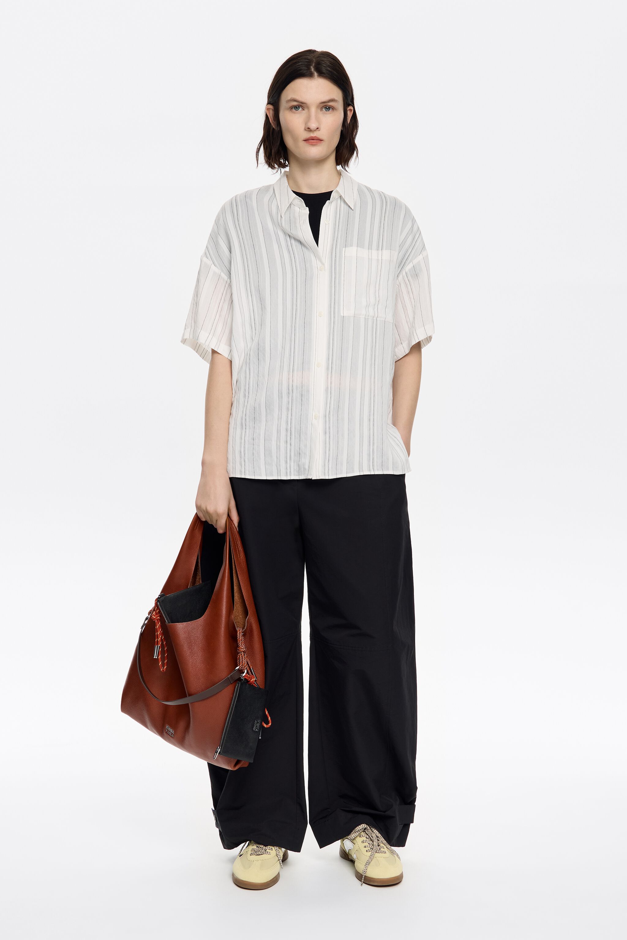 White striped oversize shirt