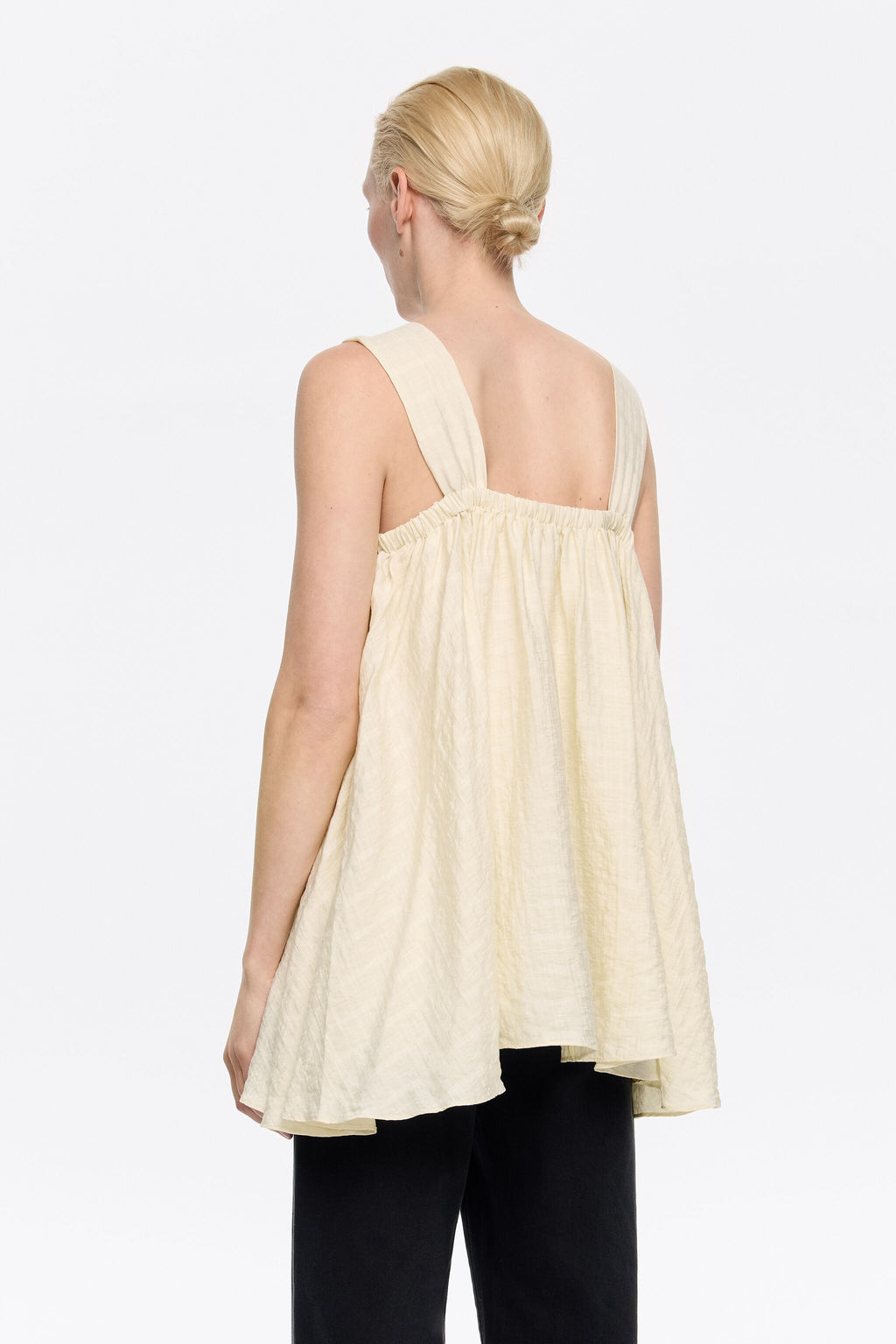 Butter yellow double-ruffle top