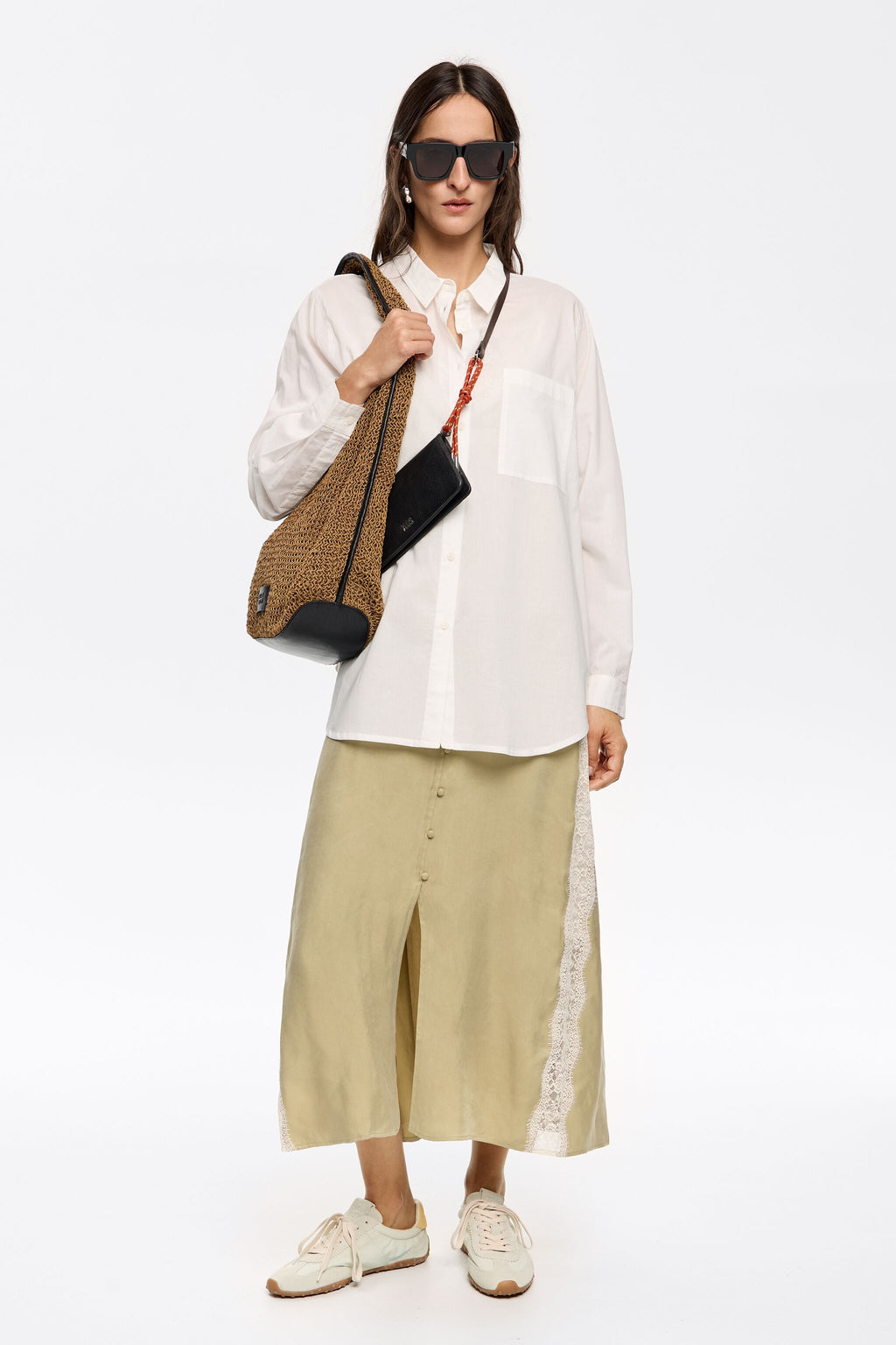 Off-white broderie anglaise logo shirt