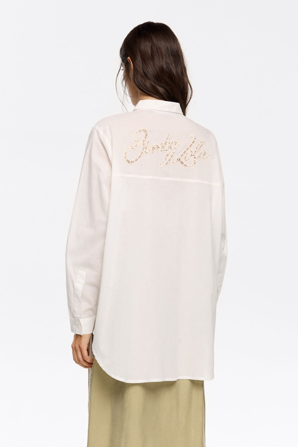 Off-white broderie anglaise logo shirt