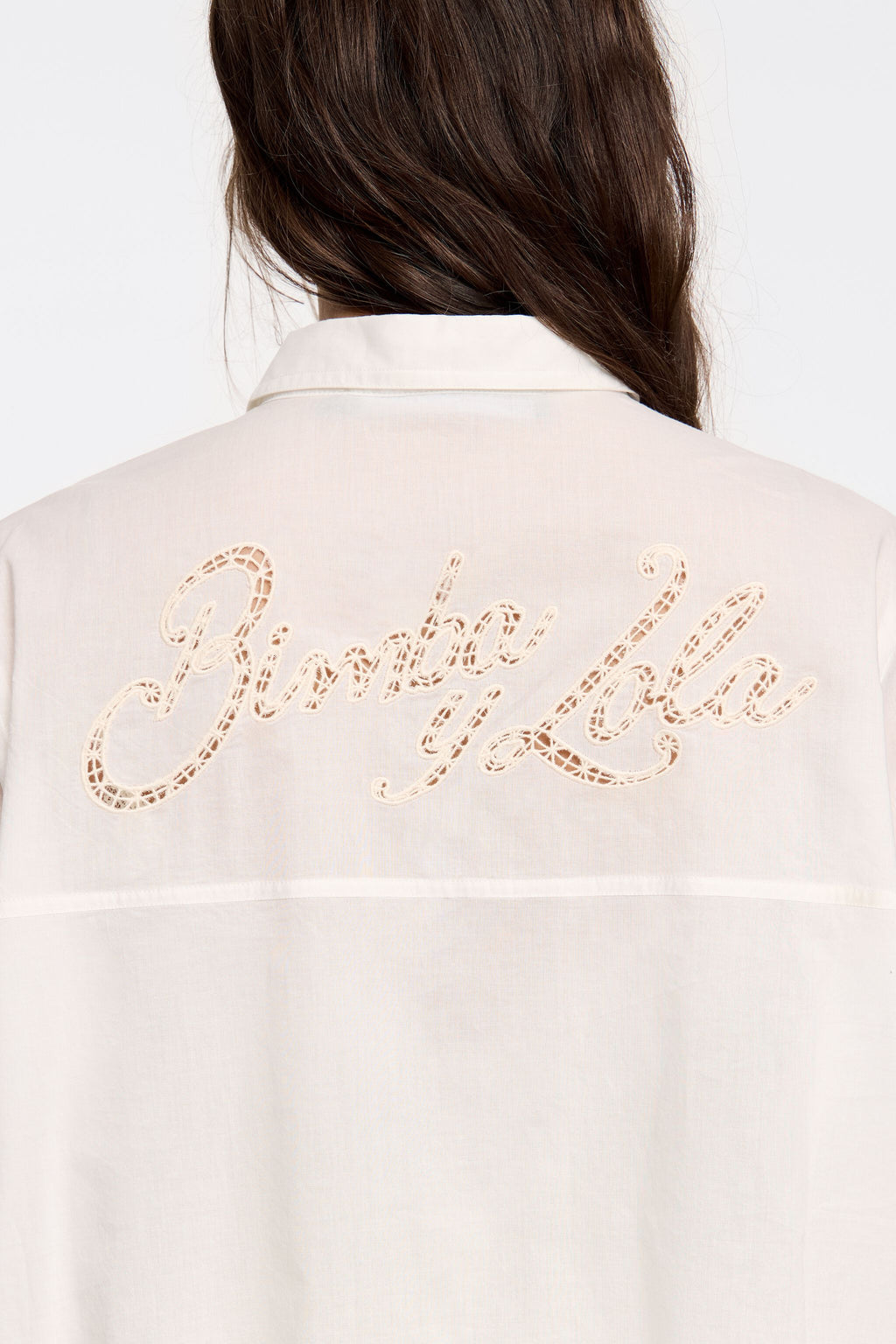 Off-white broderie anglaise logo shirt