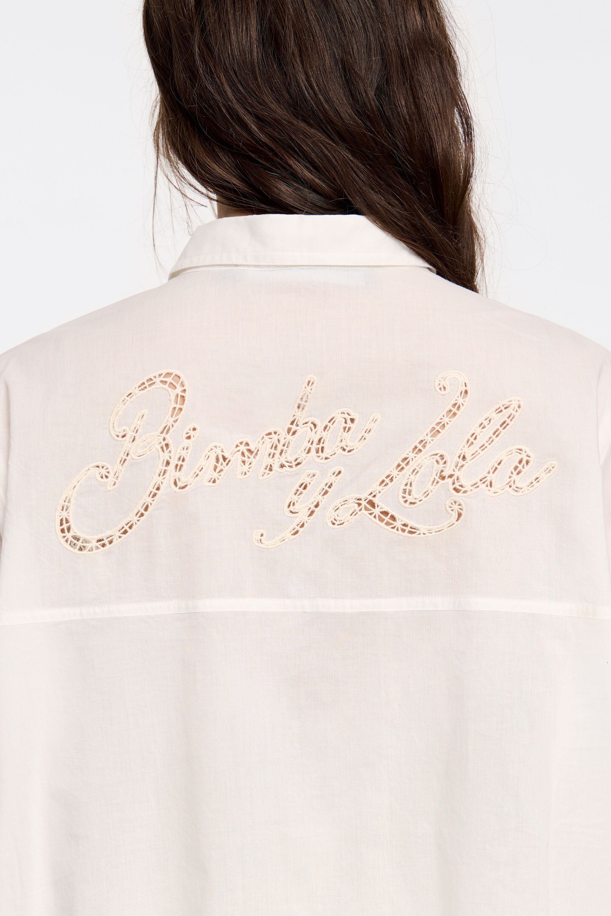 Off-white broderie anglaise logo shirt