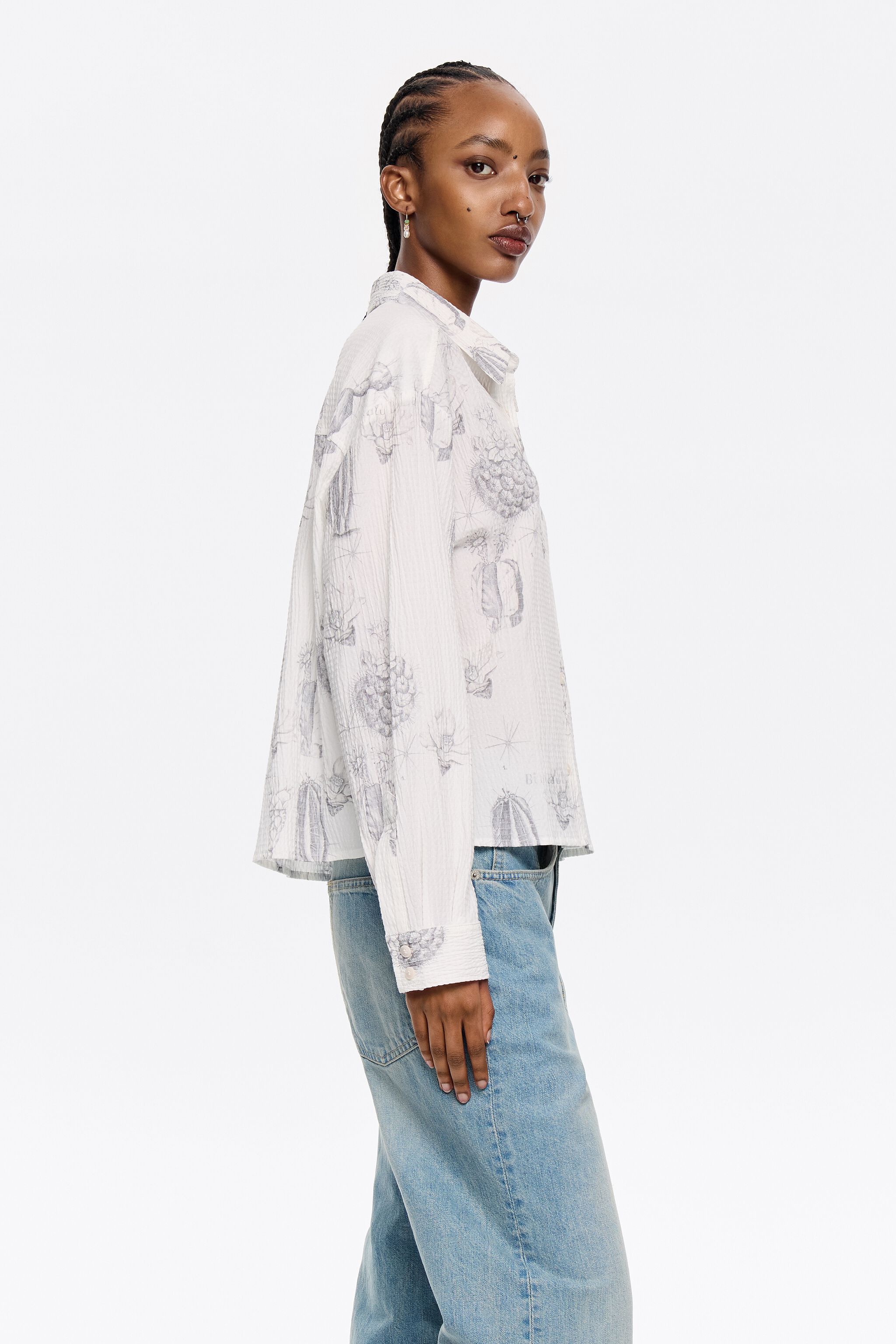 White Cactus Lápiz boxy shirt