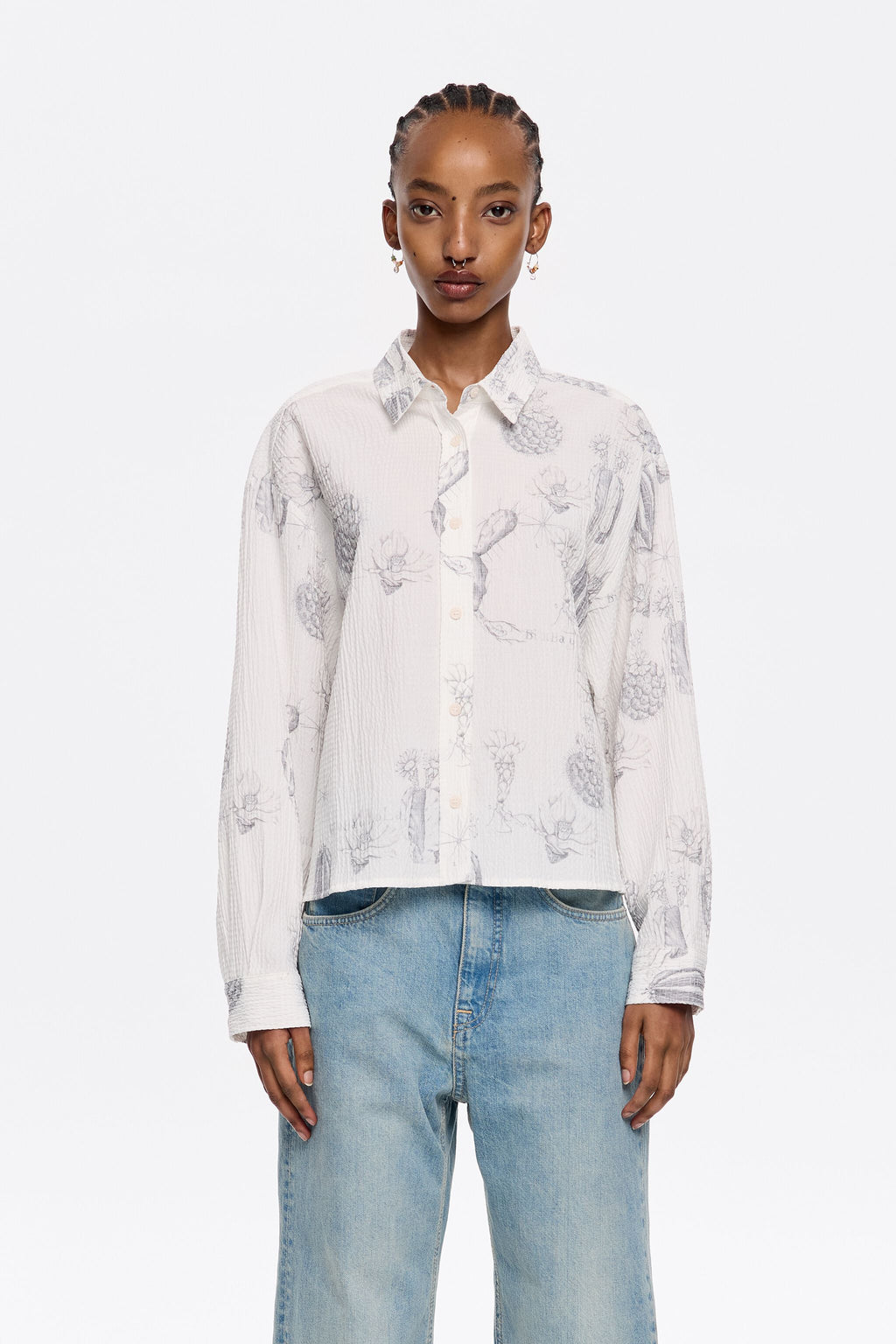 White Cactus Lápiz boxy shirt
