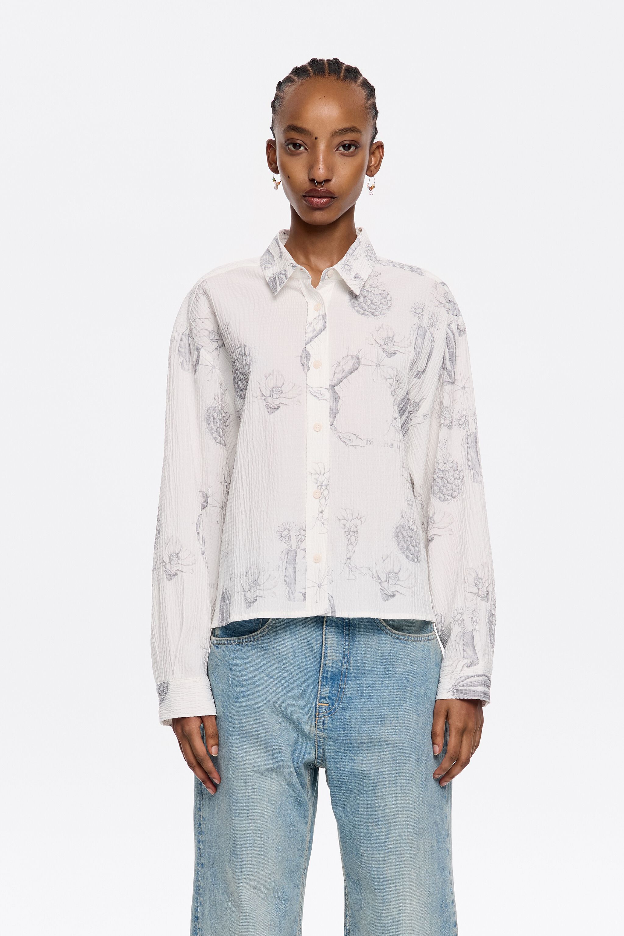 White Cactus Lápiz boxy shirt