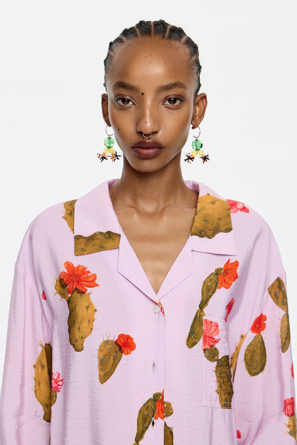 Pink Cactus straight shirt