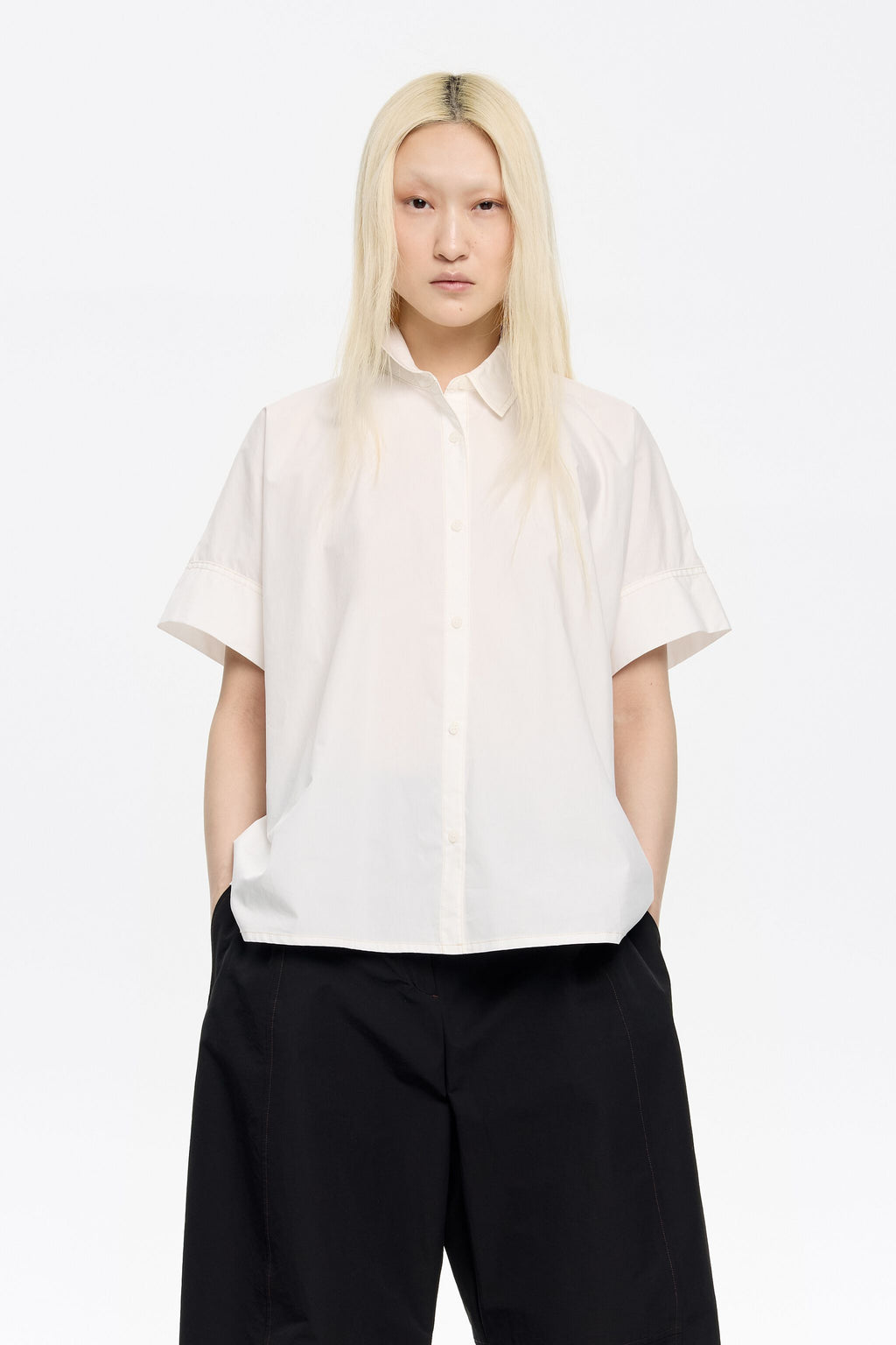Oversize white cotton shirt