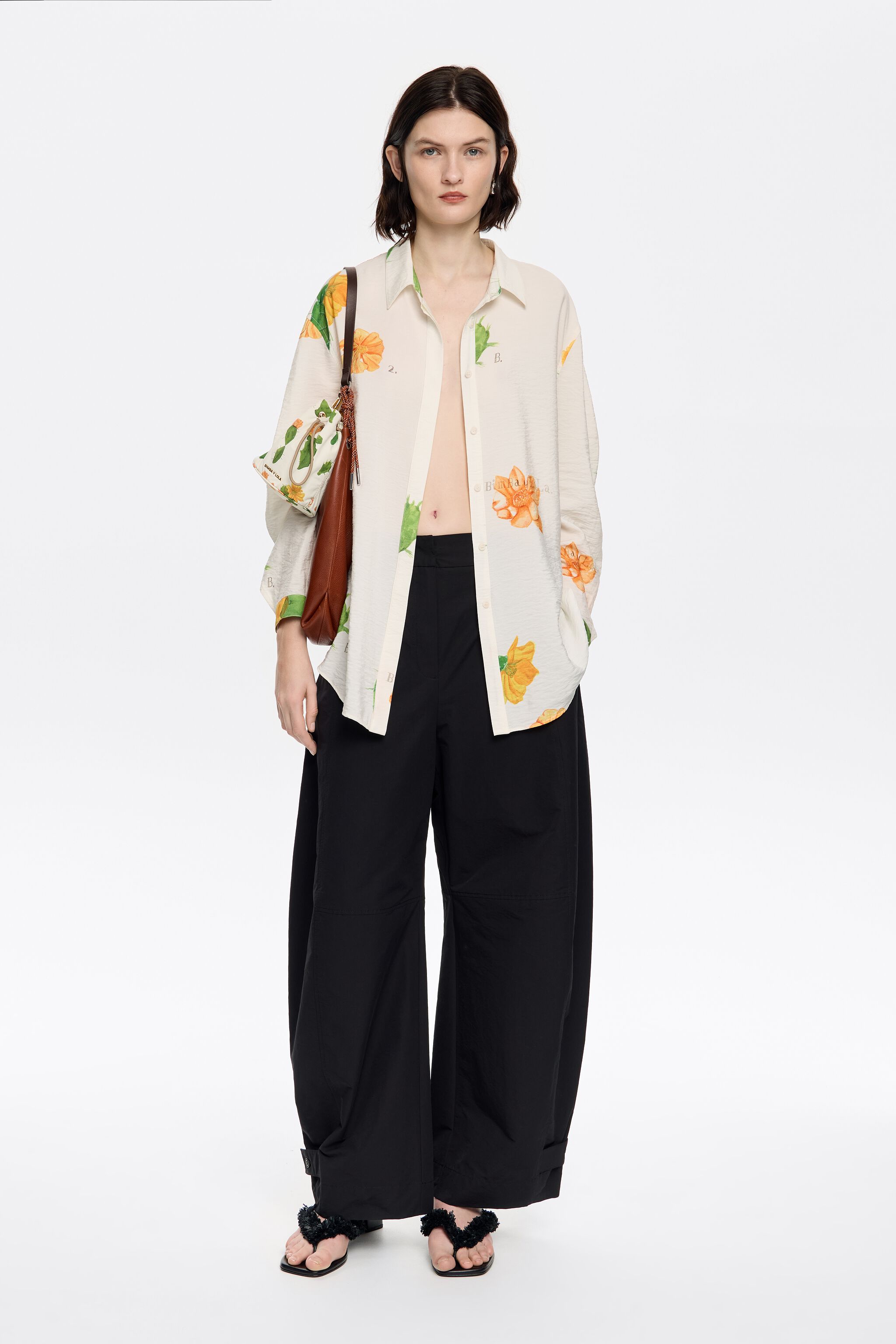 Ivory Cactus long straight shirt