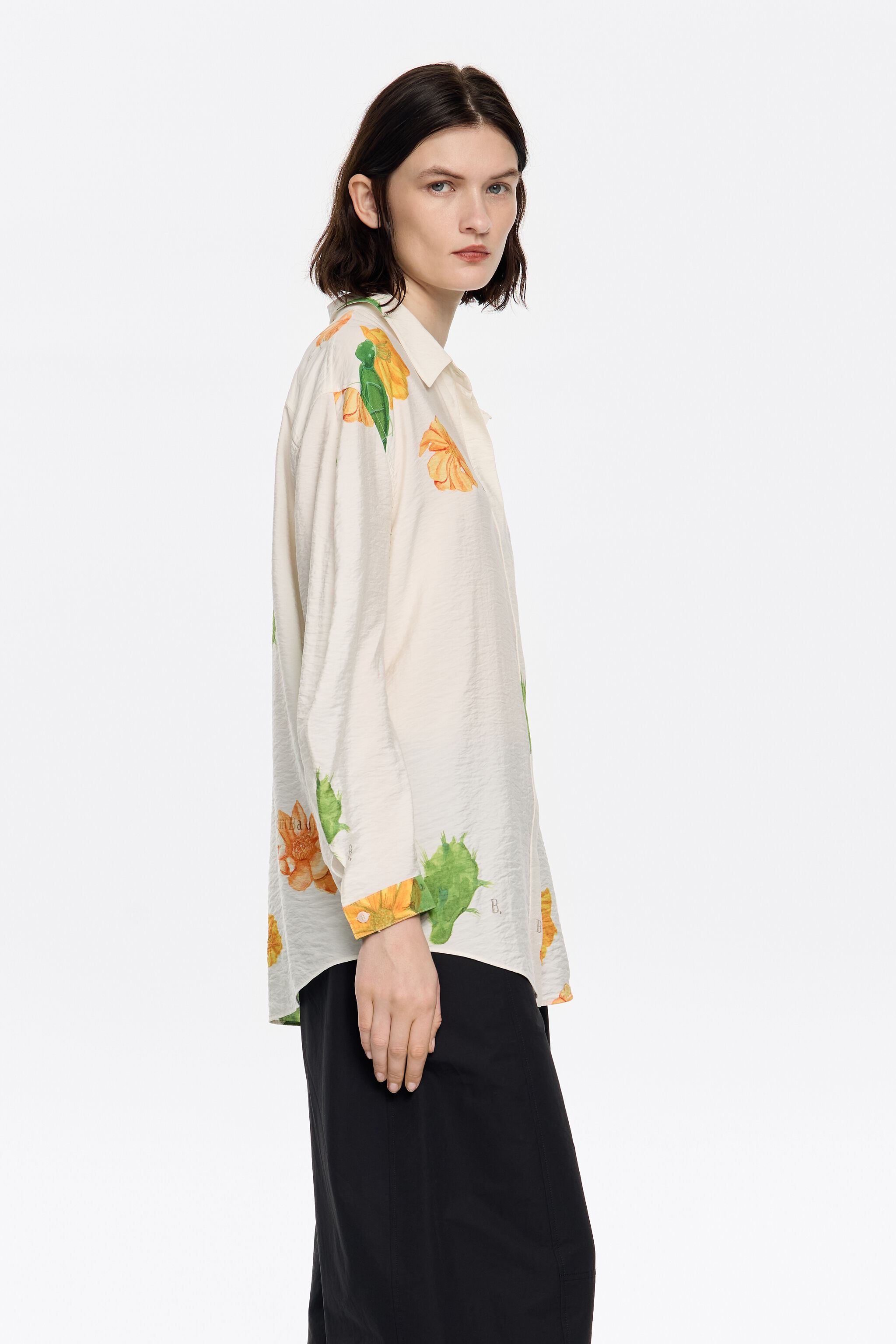 Ivory Cactus long straight shirt