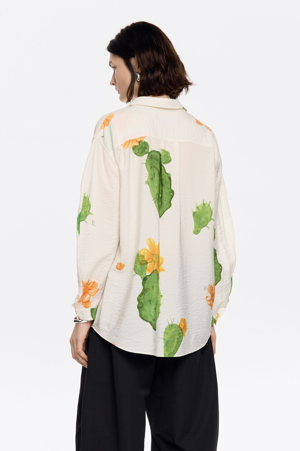 Ivory Cactus long straight shirt