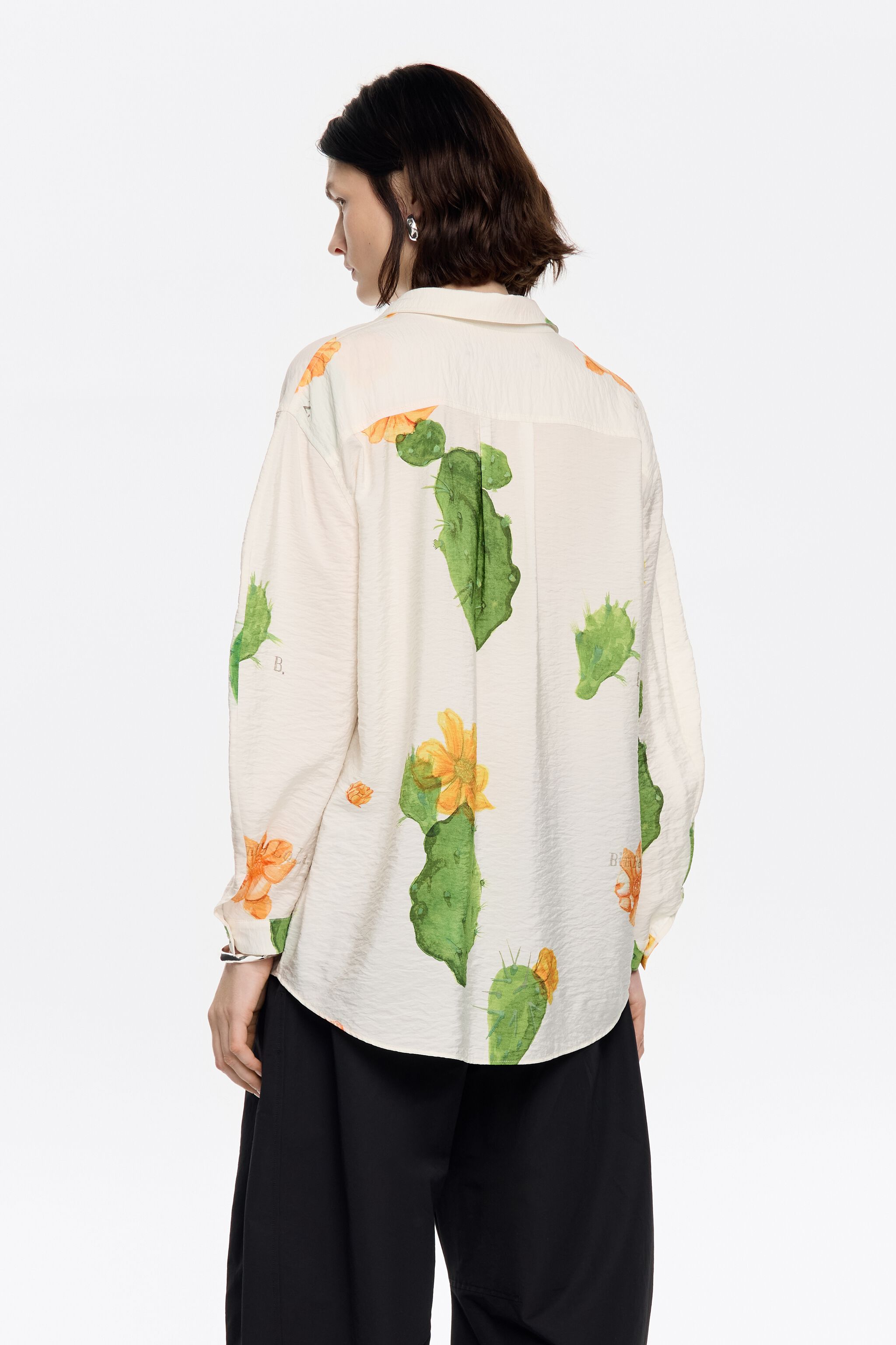 Ivory Cactus long straight shirt