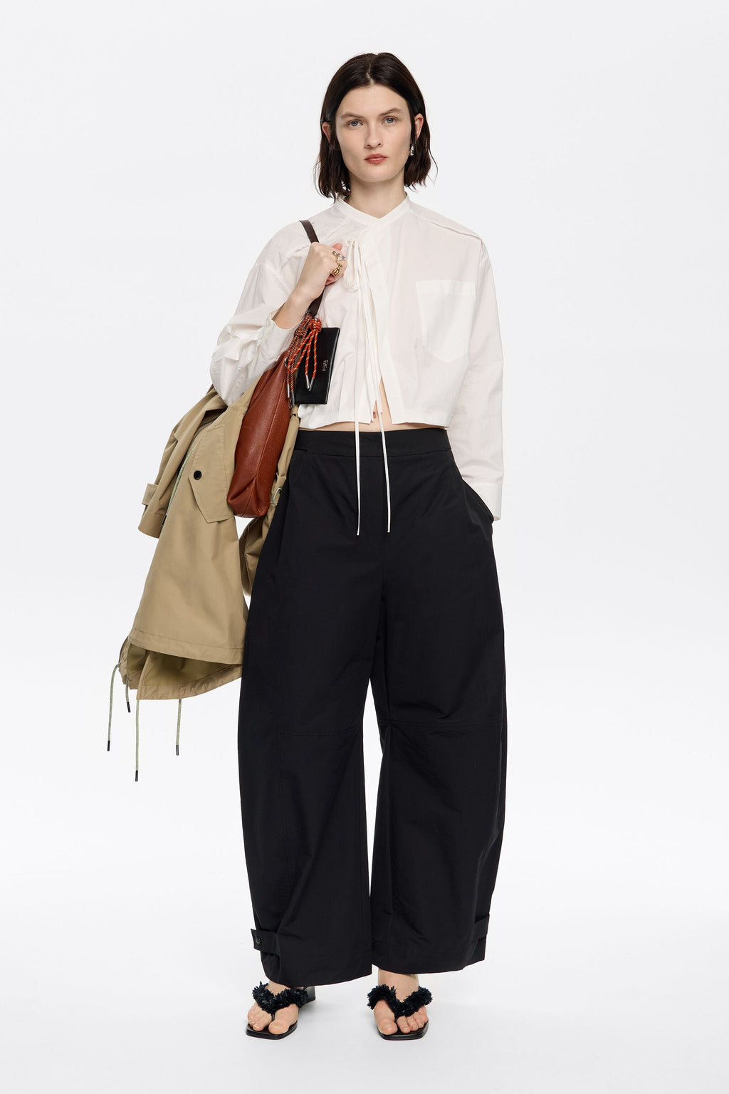 White balloon wrap shirt