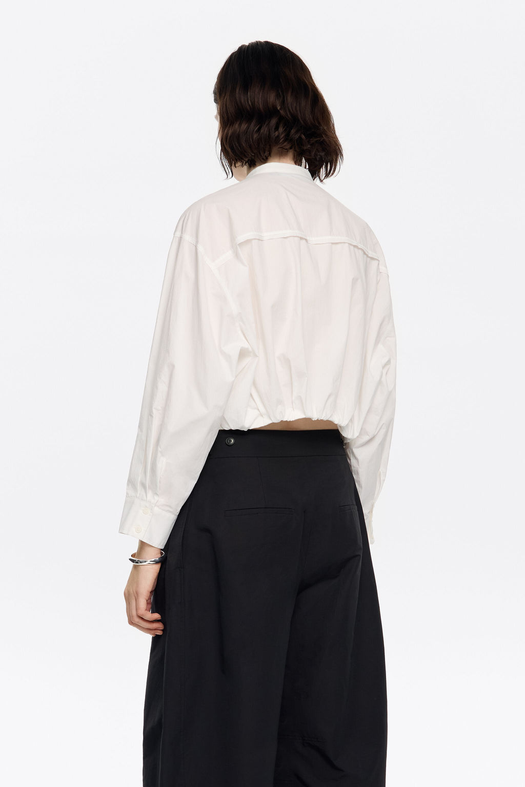 White balloon wrap shirt