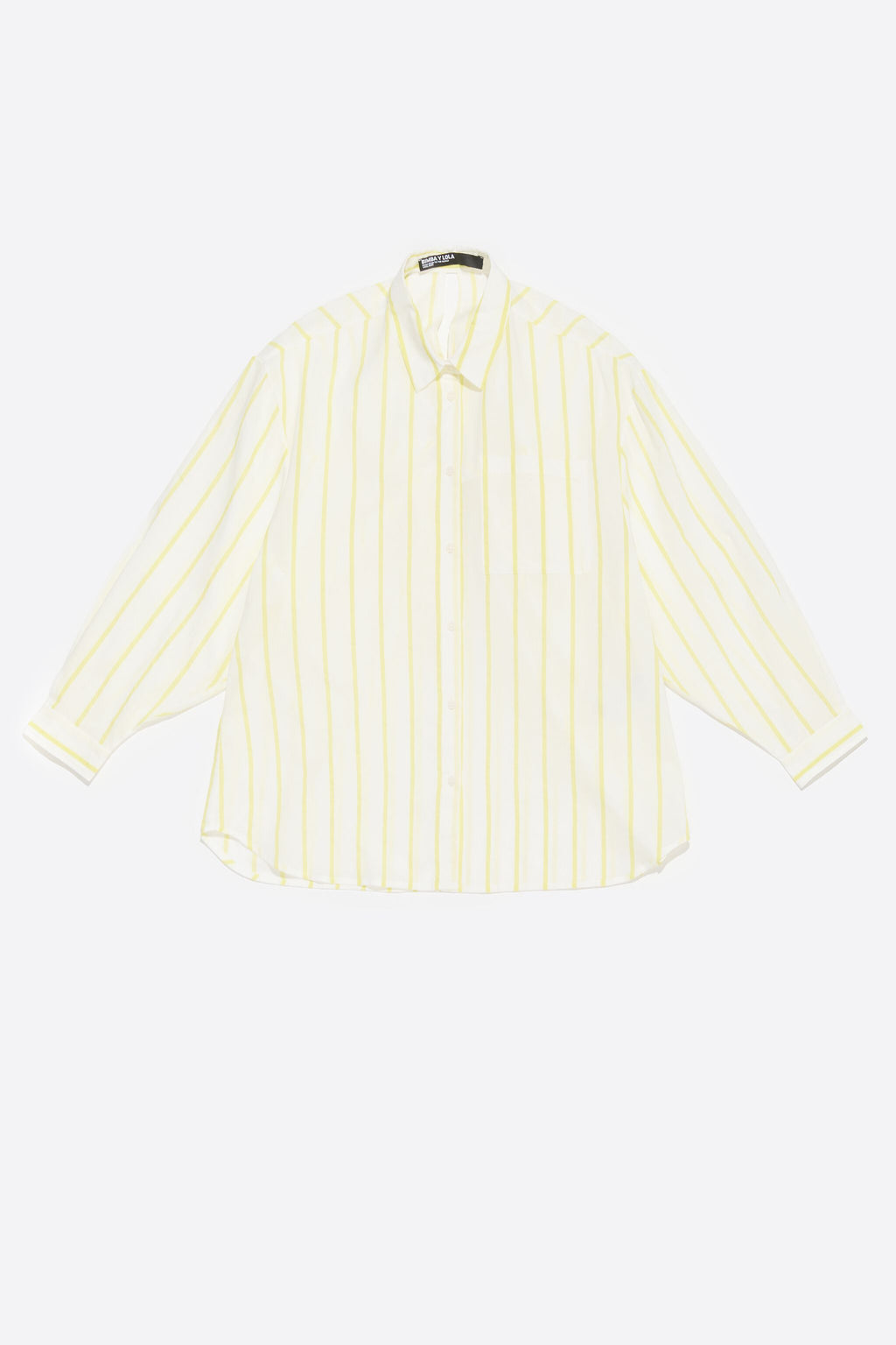 Yellow striped shirt with back knot