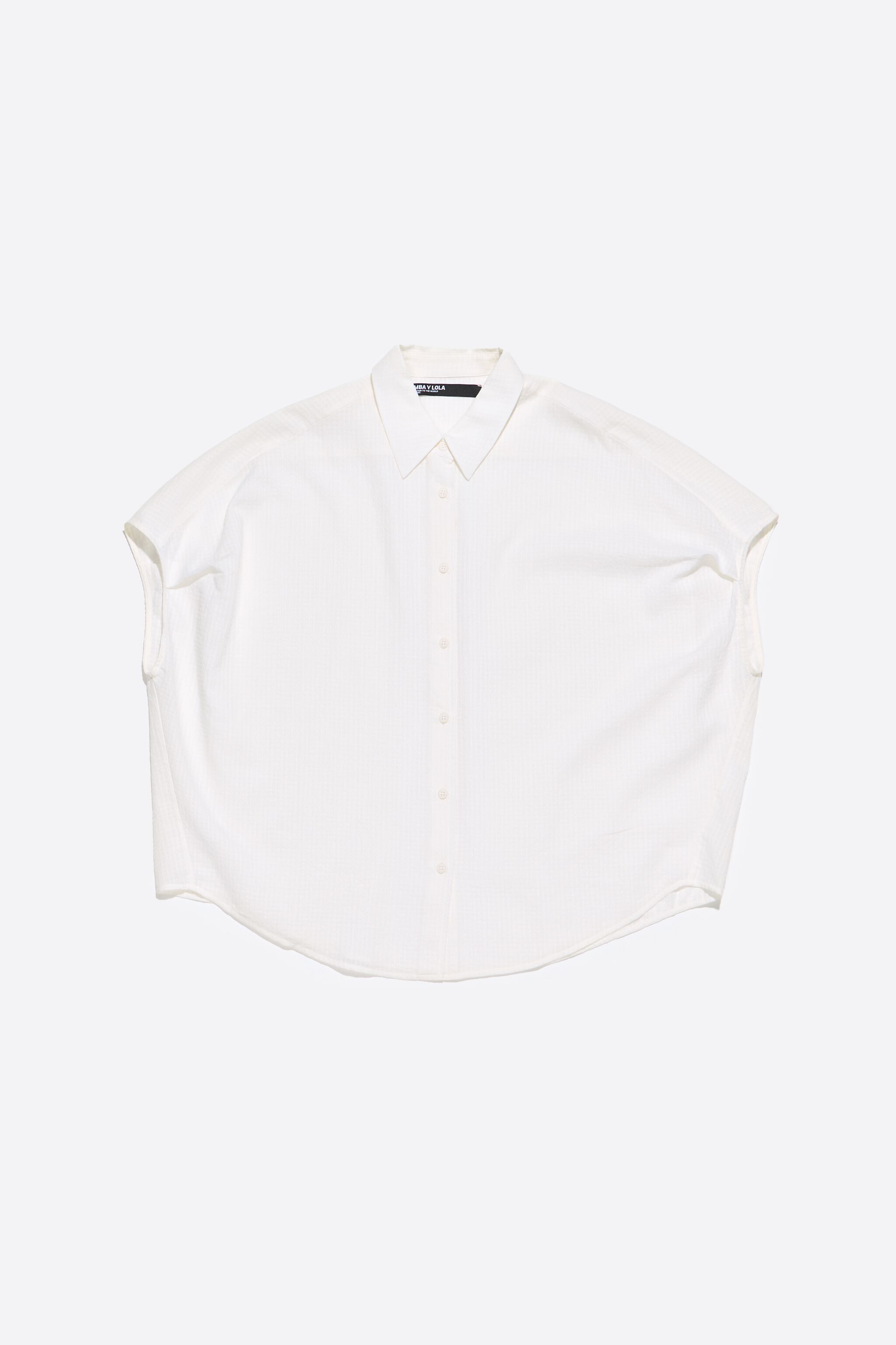 Ivory textured cape shirt