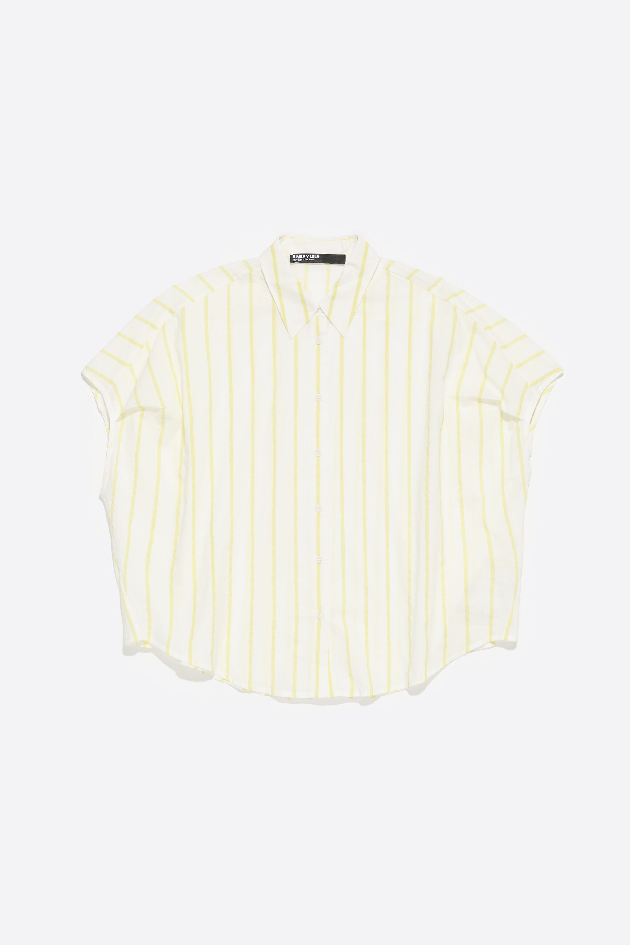 Yellow striped cape shirt