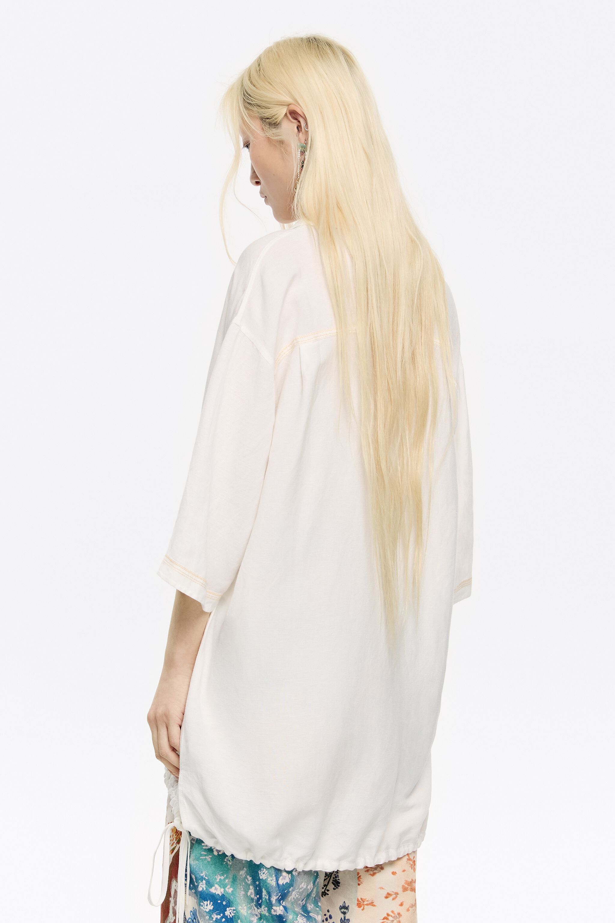 Oversize ivory linen shirt