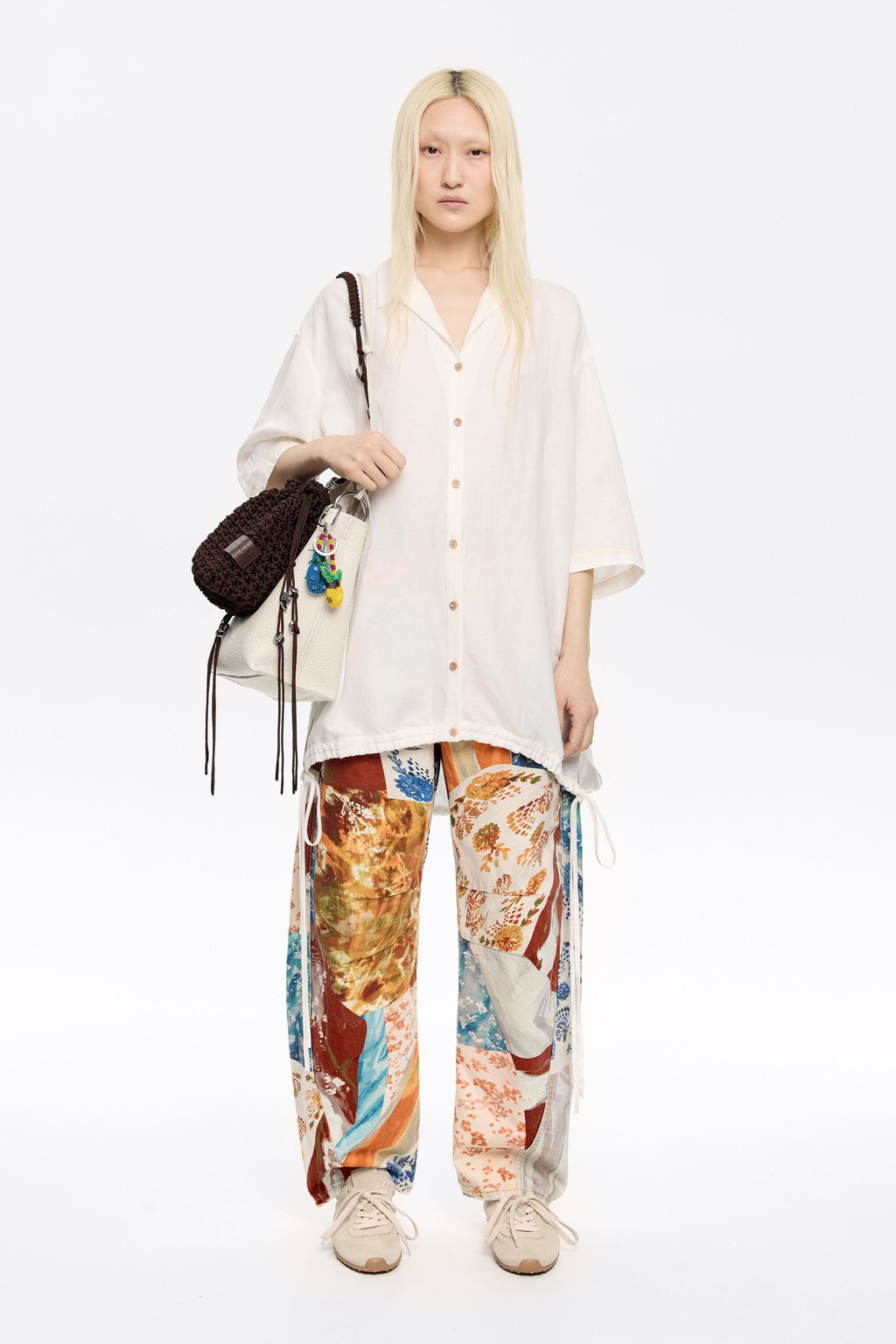 Oversize ivory linen shirt