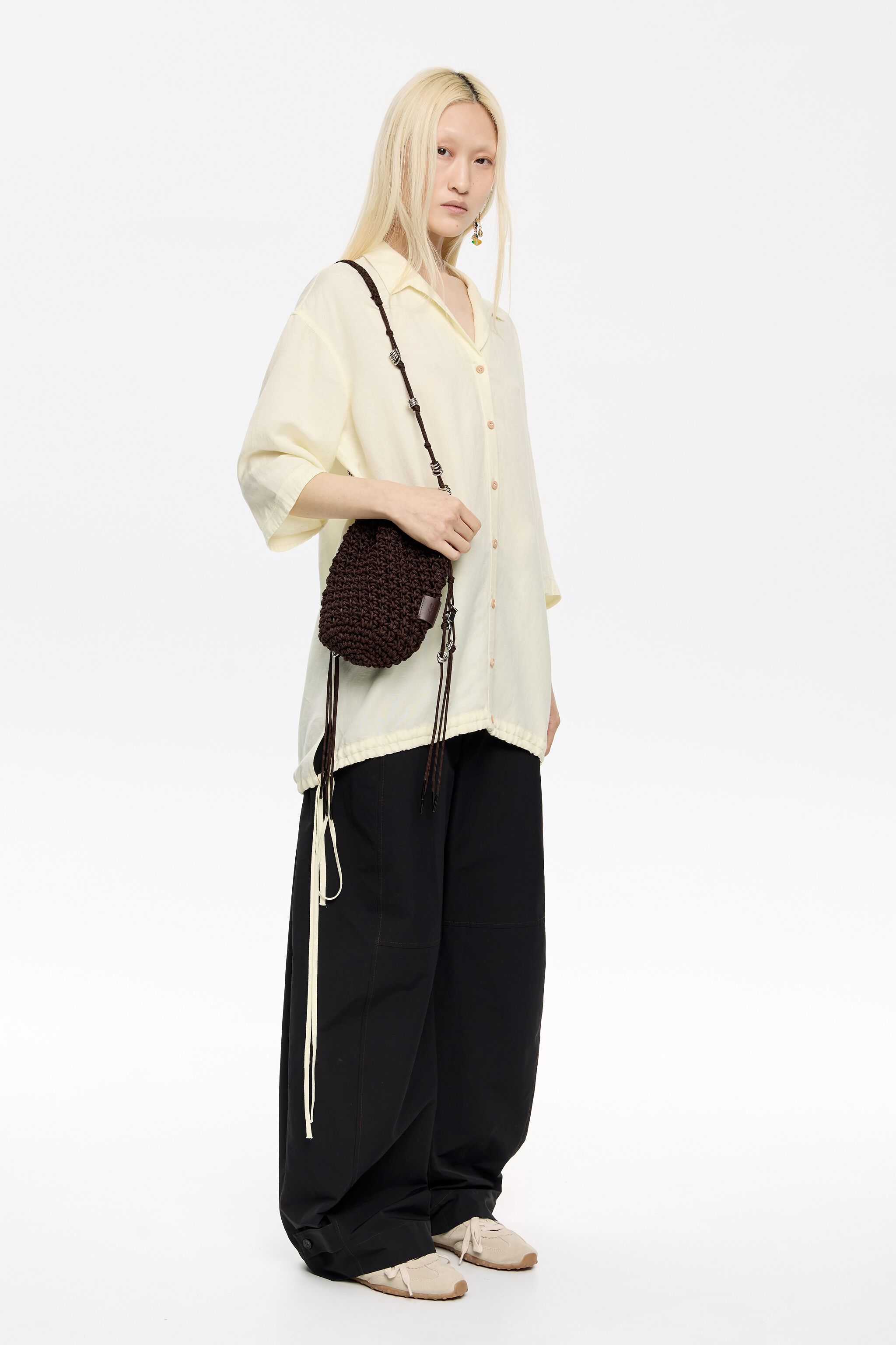 Oversize yellow linen shirt