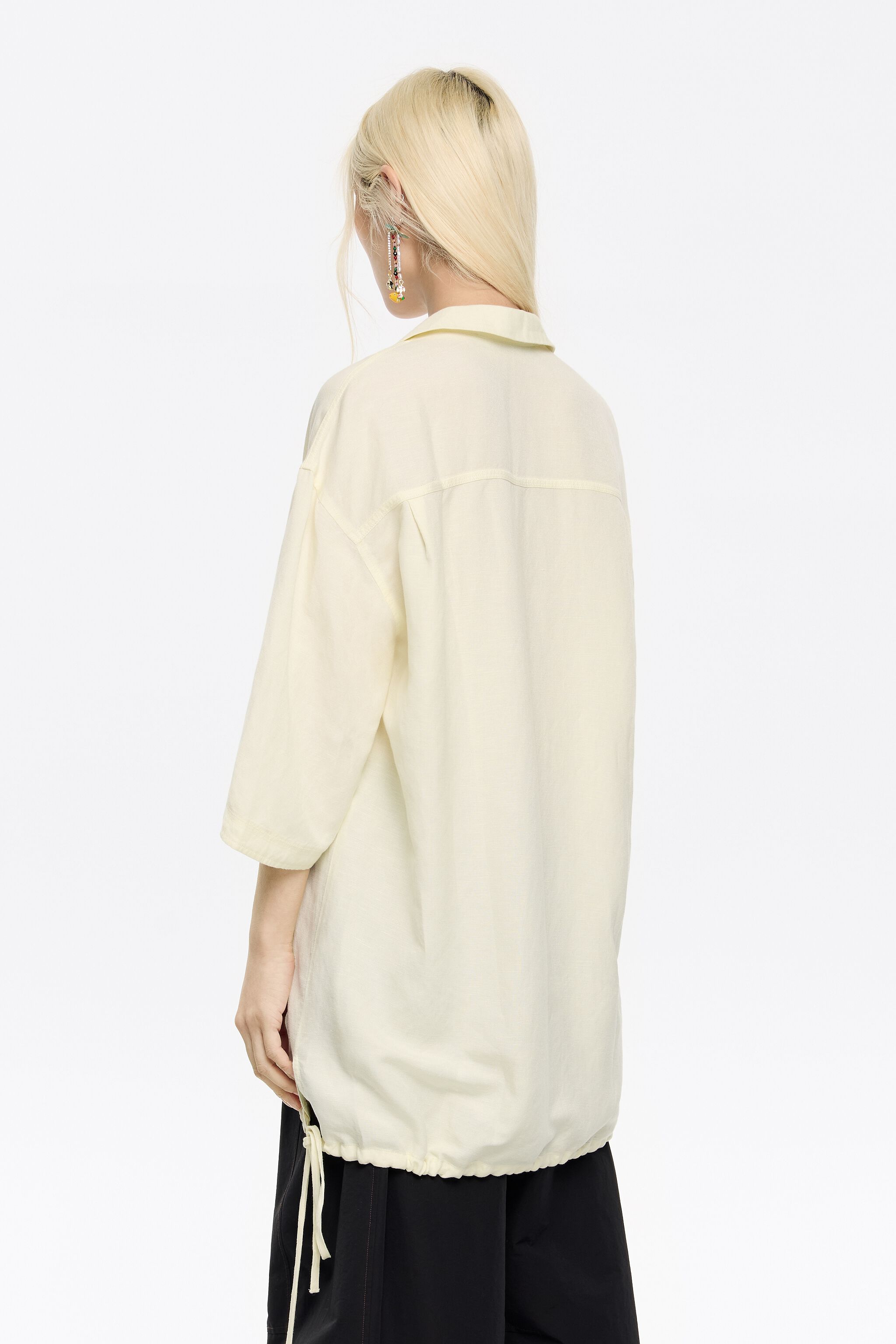 Oversize yellow linen shirt