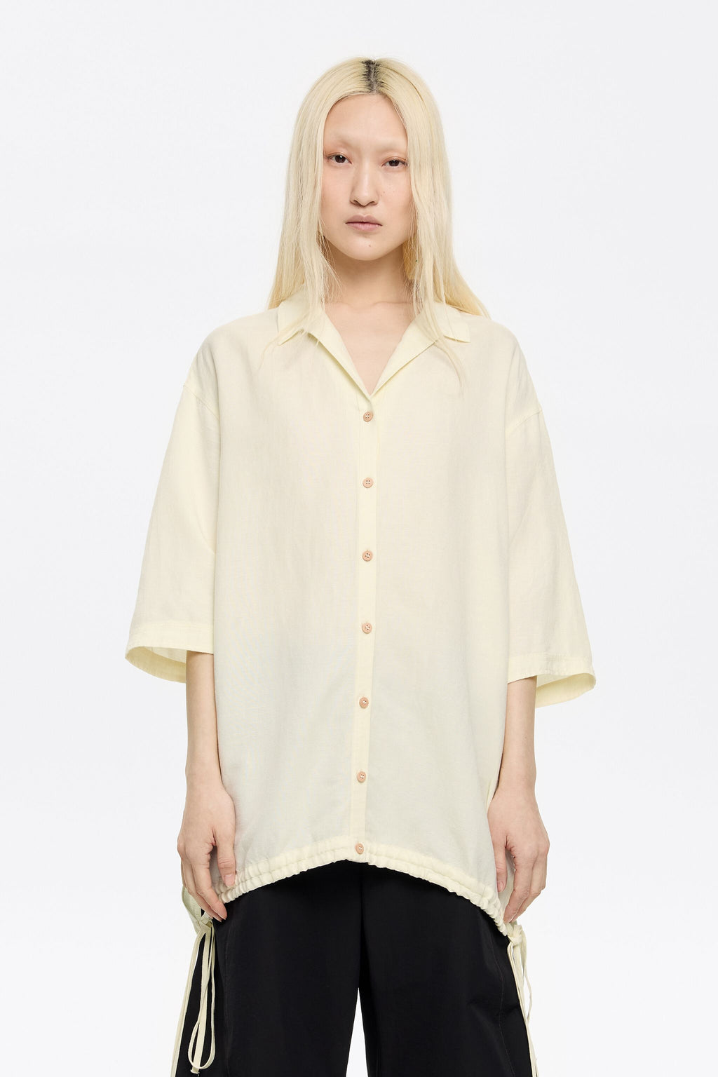Oversize yellow linen shirt