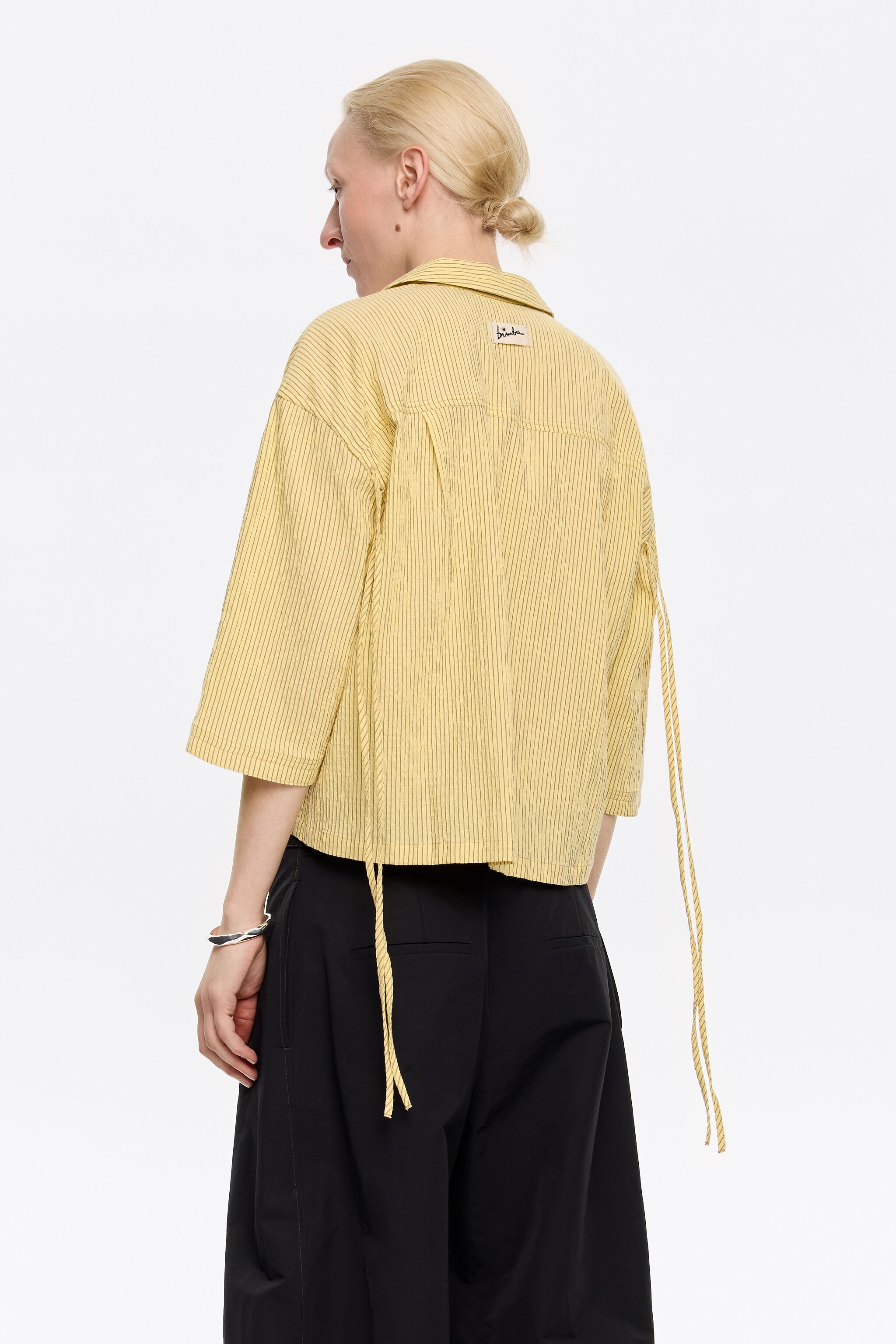 Yellow striped boxy shirt