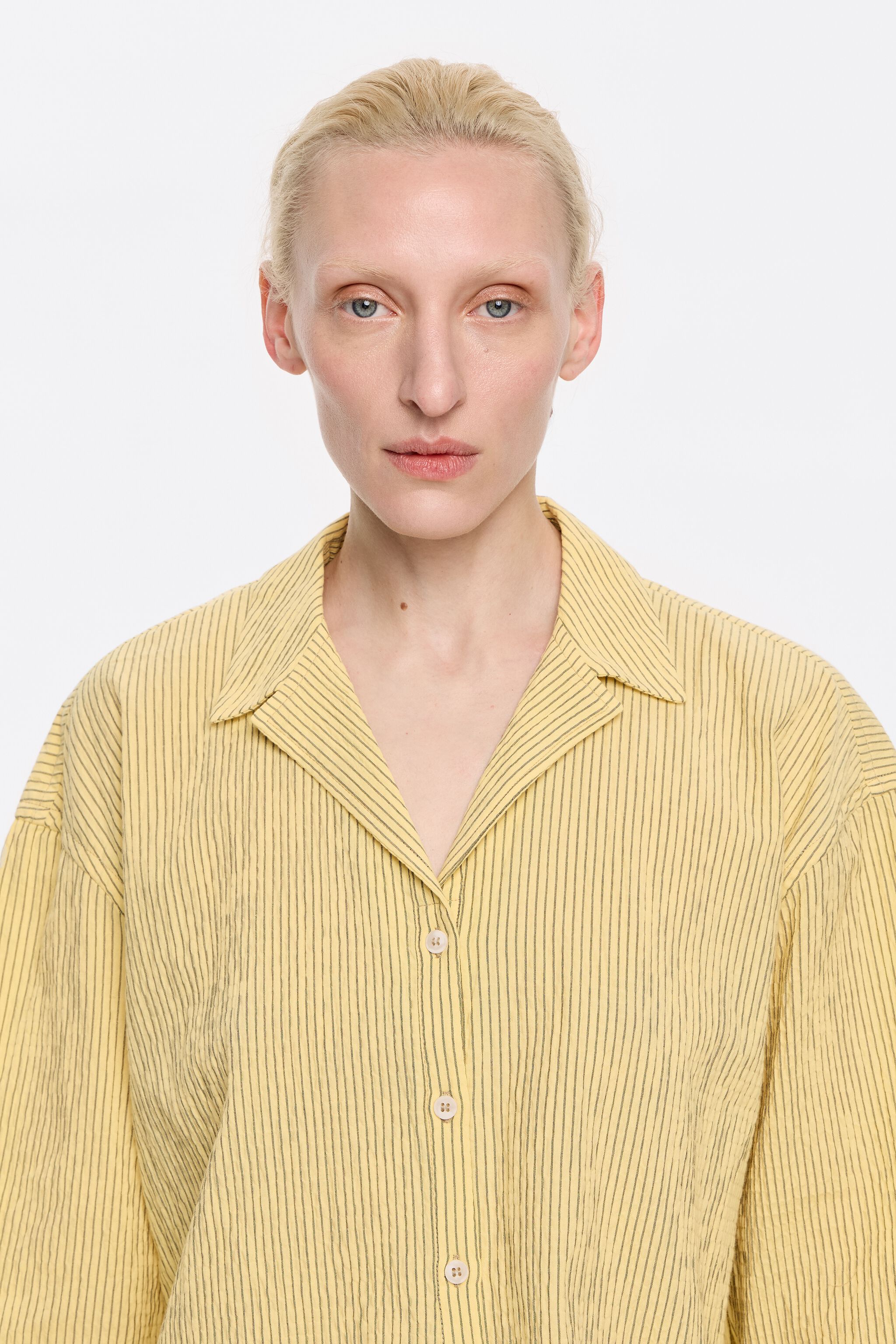 Yellow striped boxy shirt