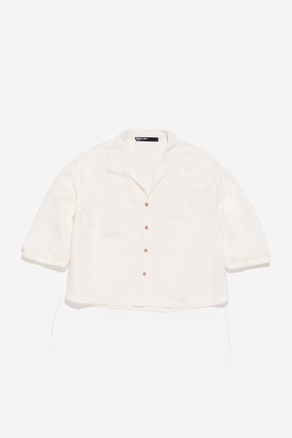 Ivory boxy linen shirt