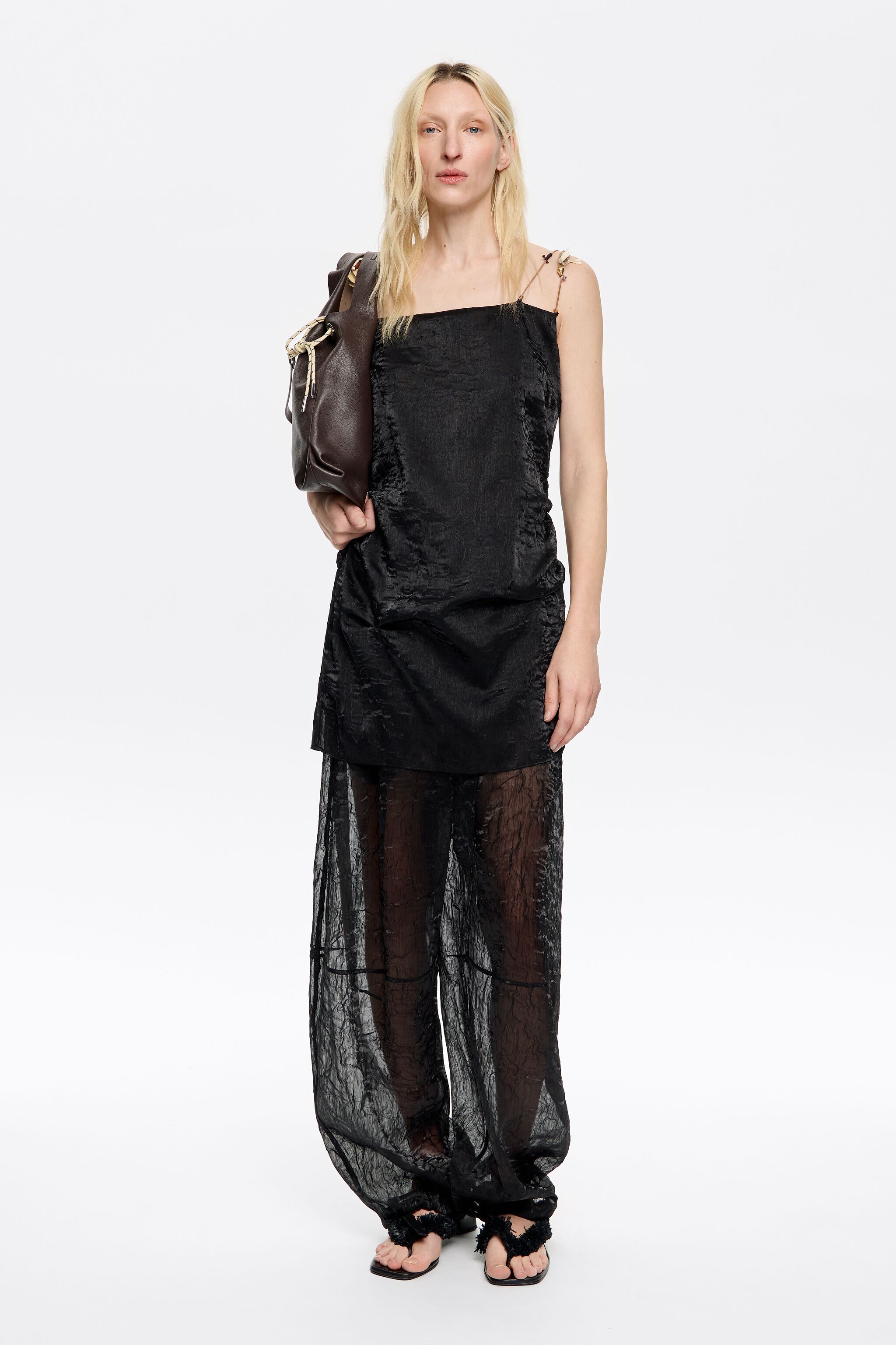 Black fancy vest top