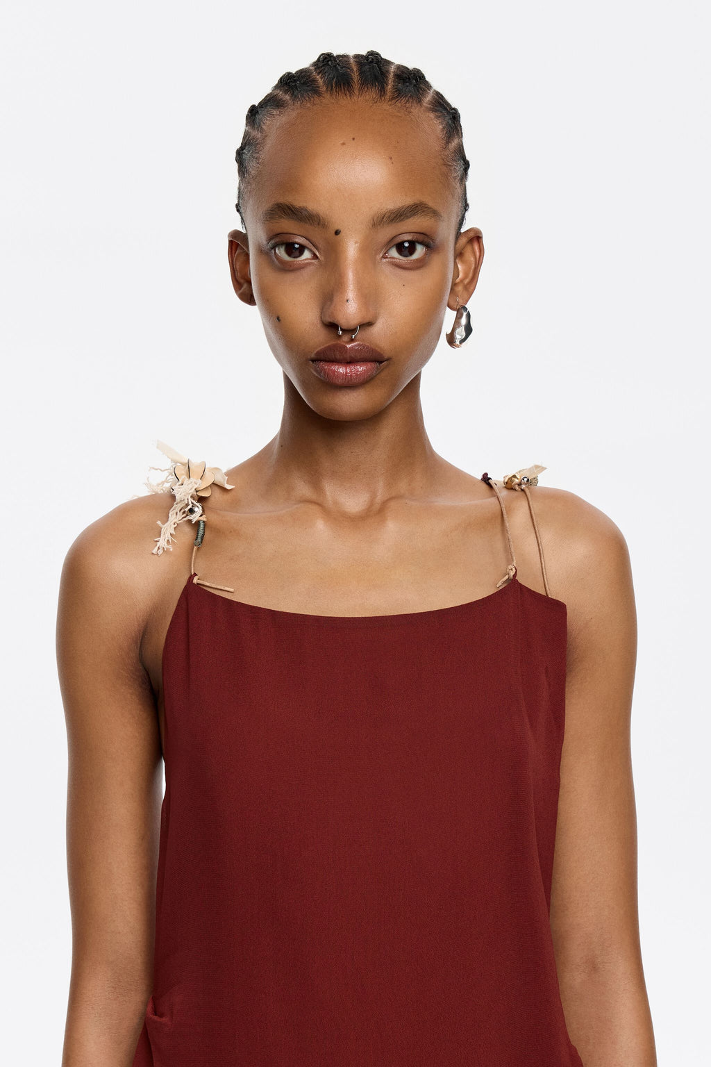 Brown fancy vest top