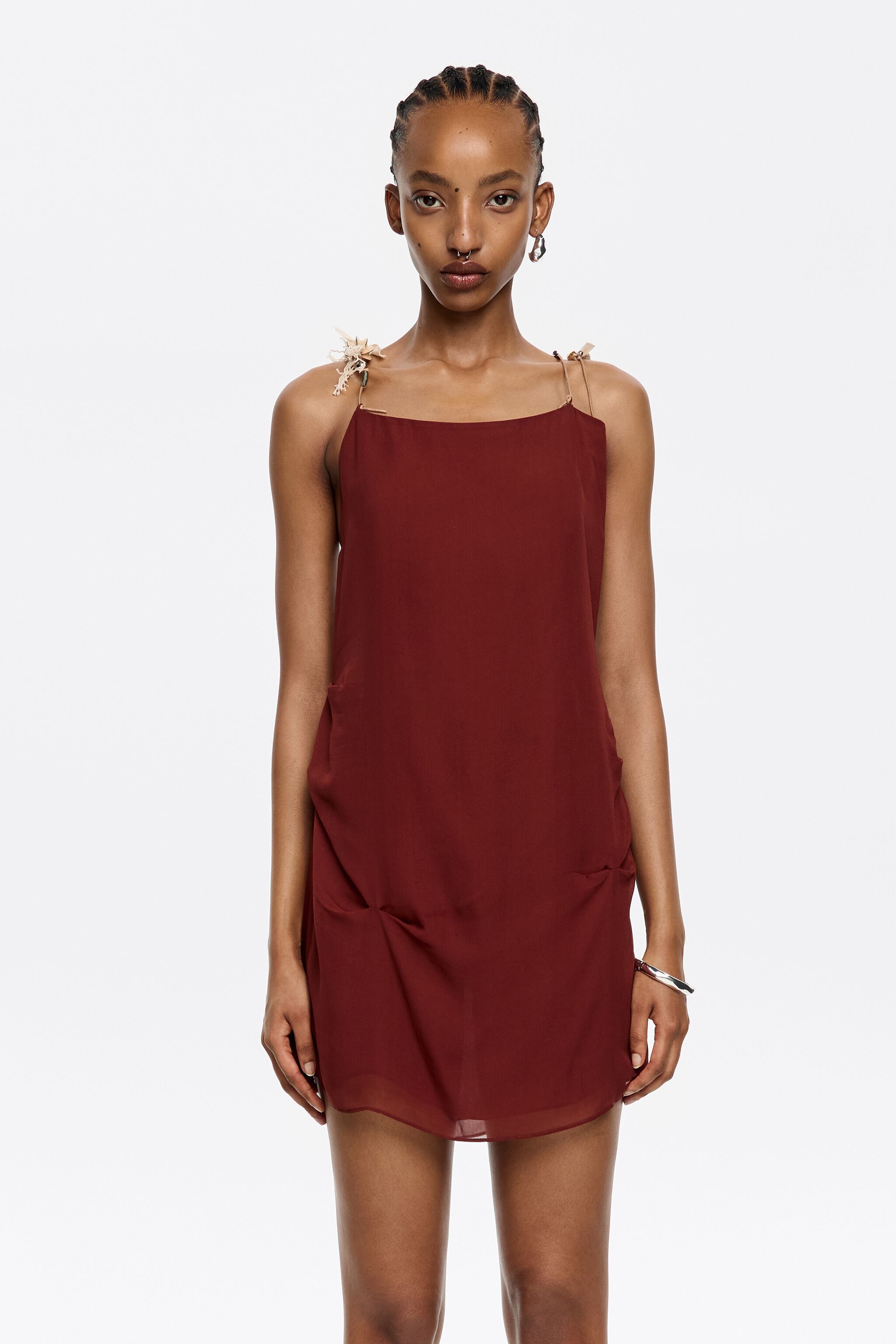 Brown fancy vest top