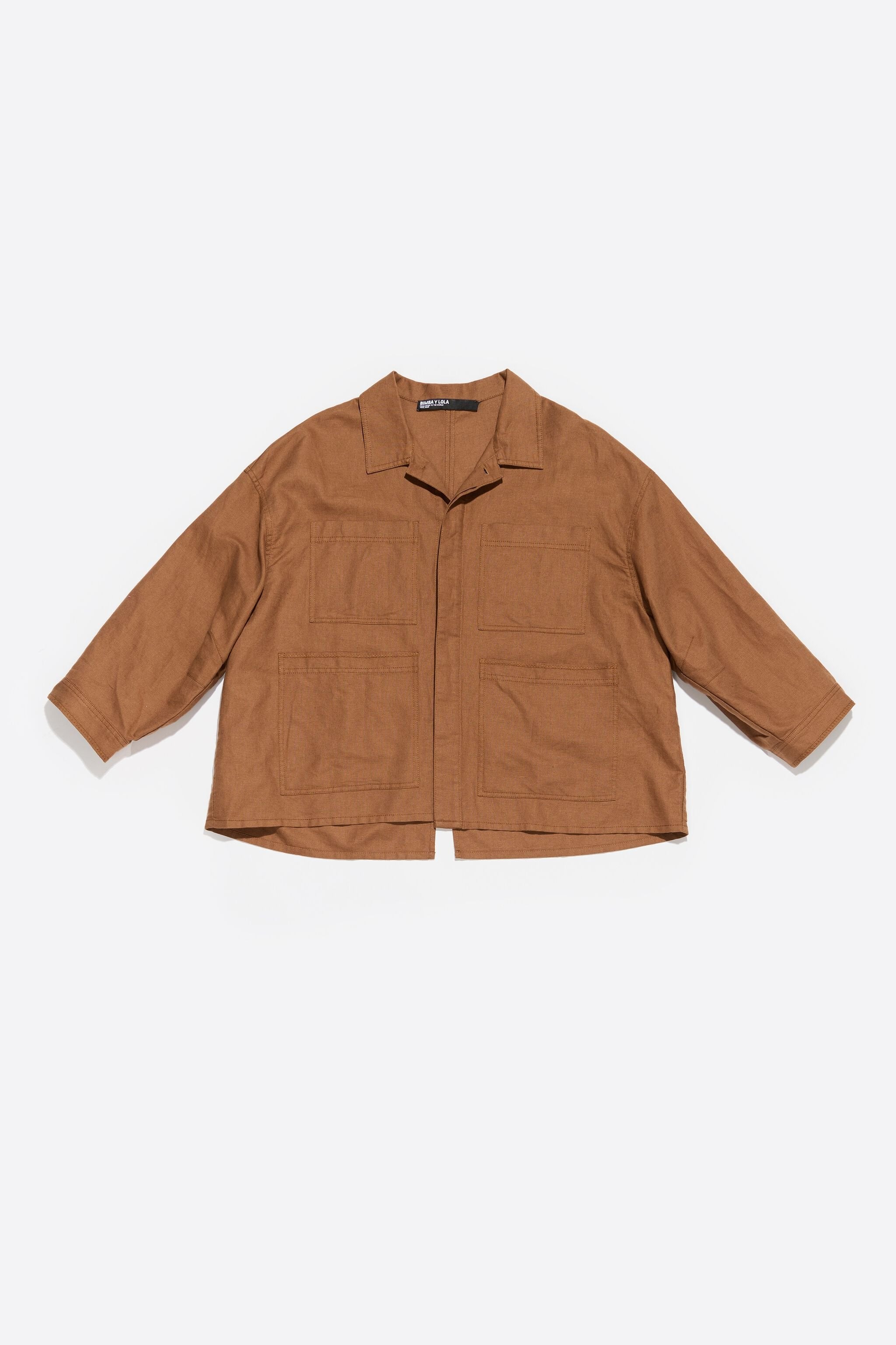 Light brown straight linen jacket