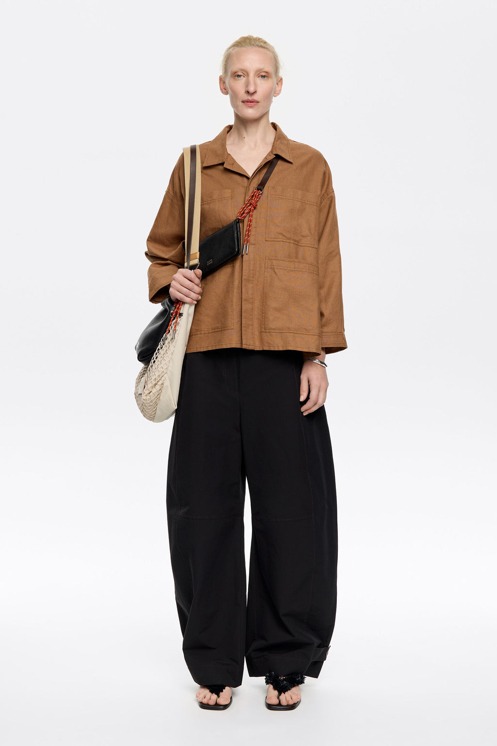 Light brown straight linen jacket