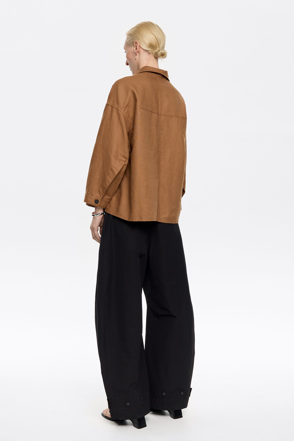 Light brown straight linen jacket