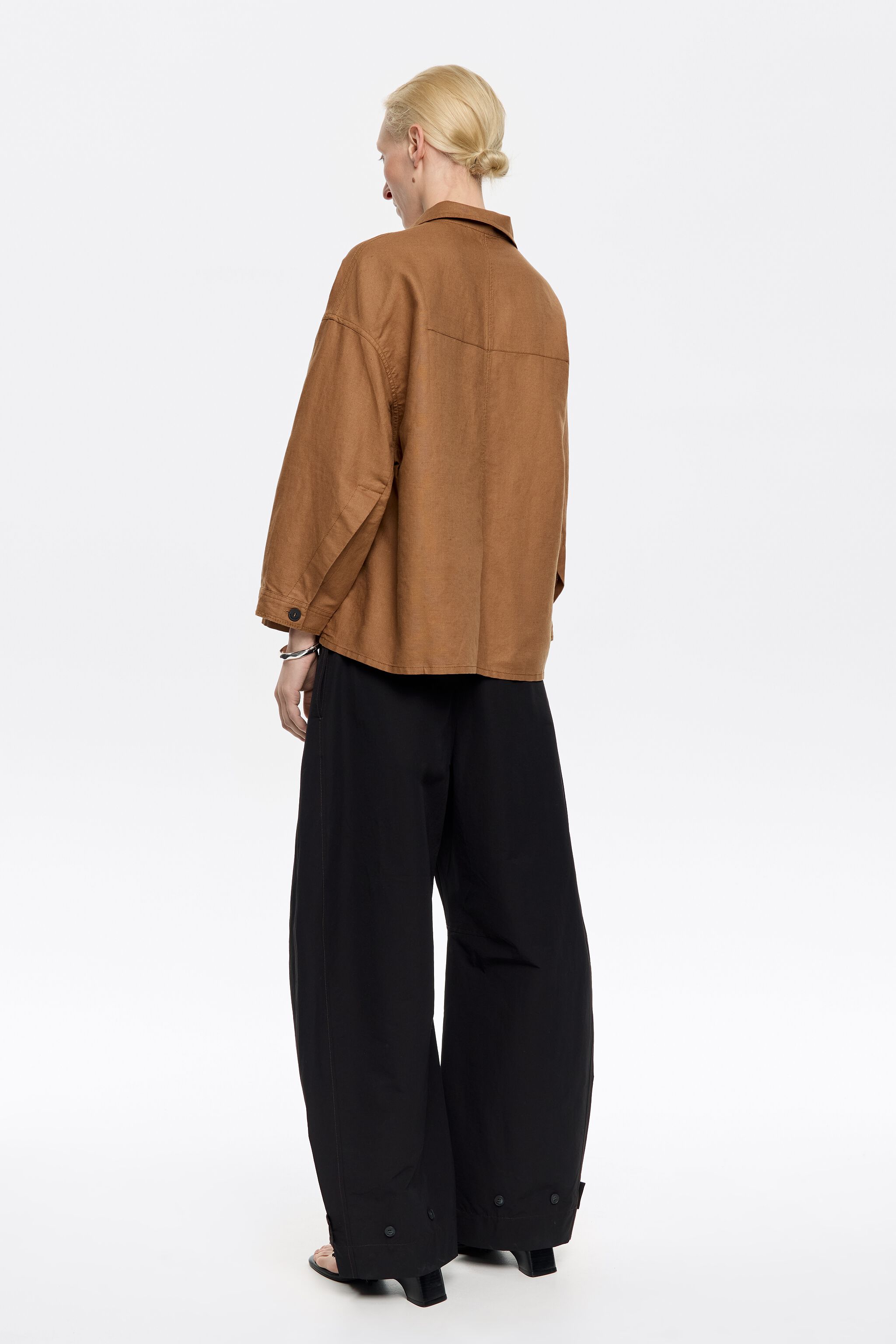 Light brown straight linen jacket