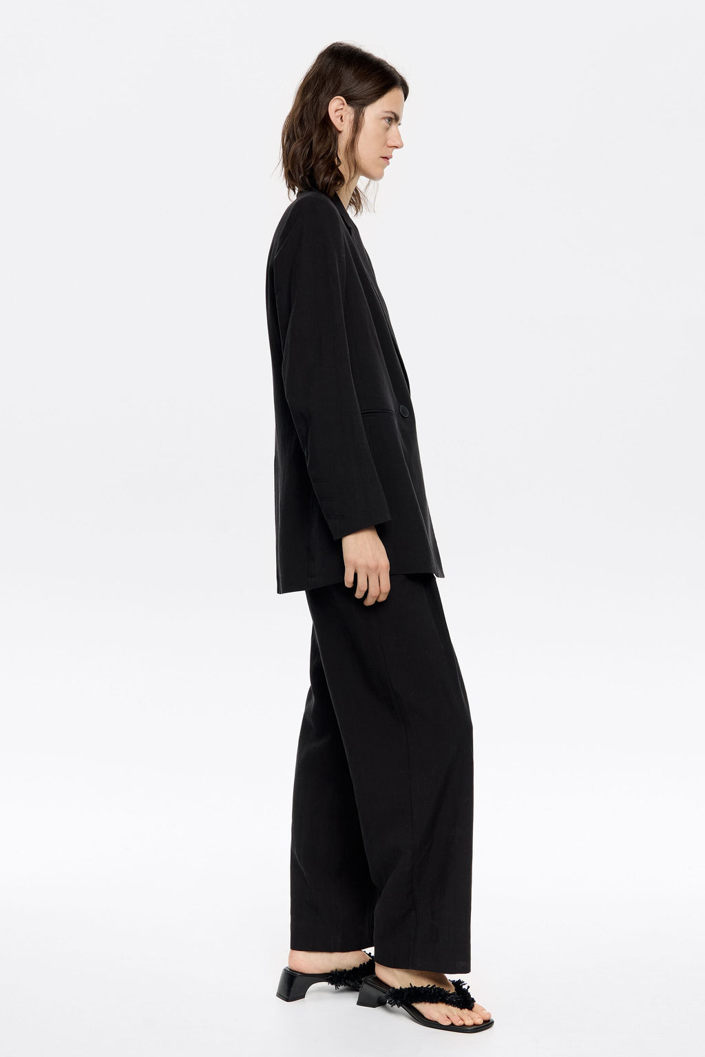 Black tailored double-breasted jacket