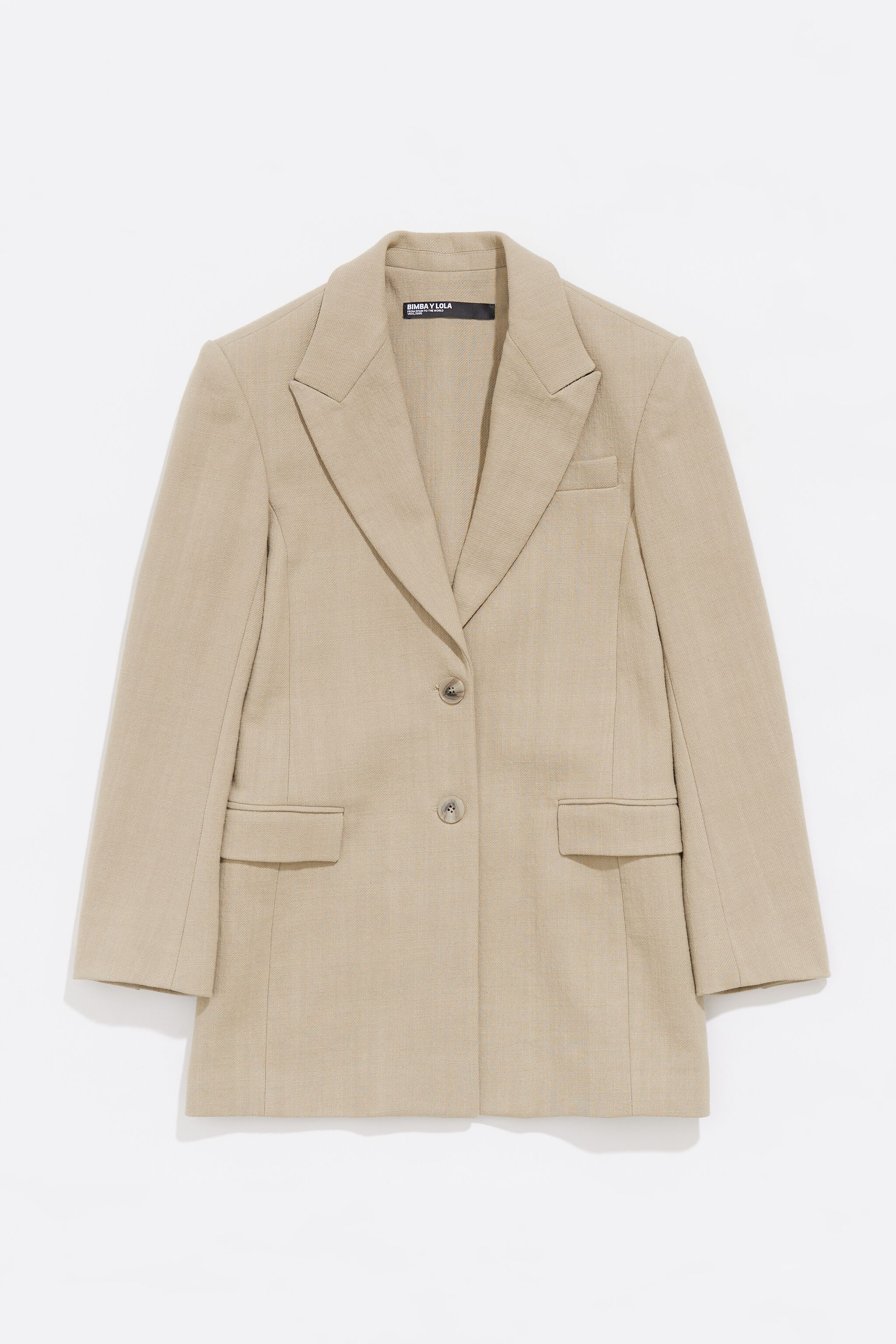 Sand fitted tailored jacket