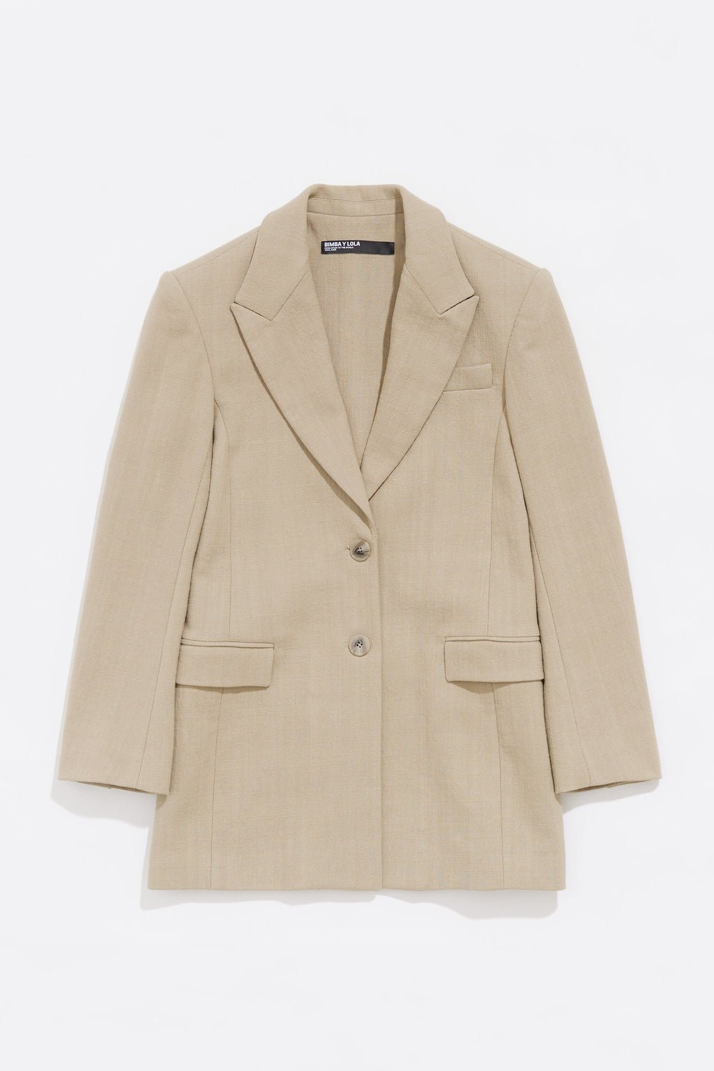 Sand fitted tailored jacket