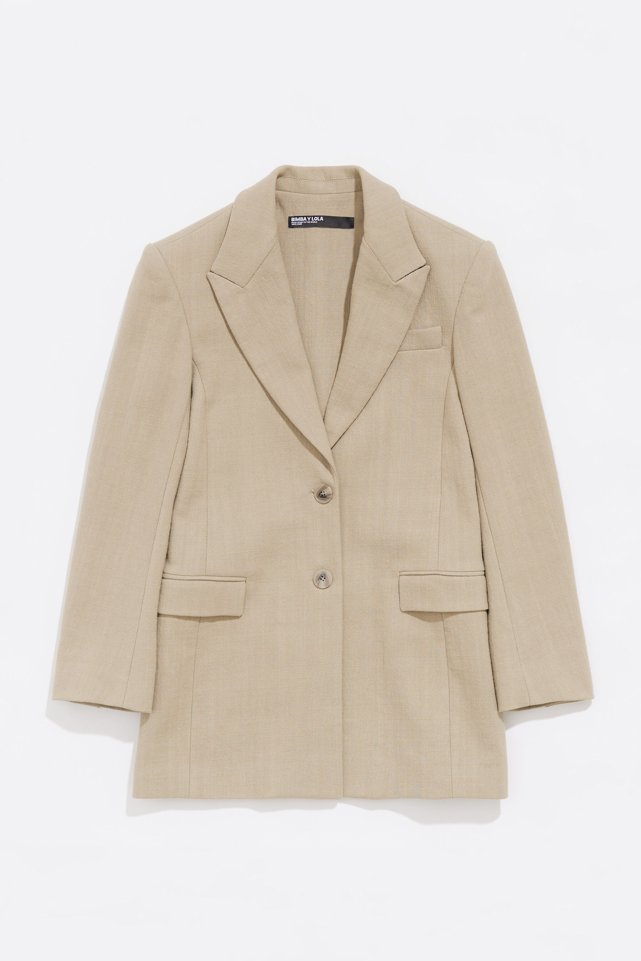 Sand fitted tailored jacket