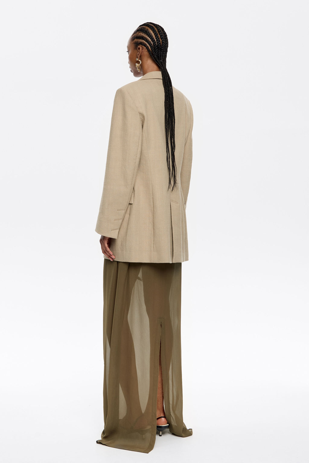 Sand fitted tailored jacket