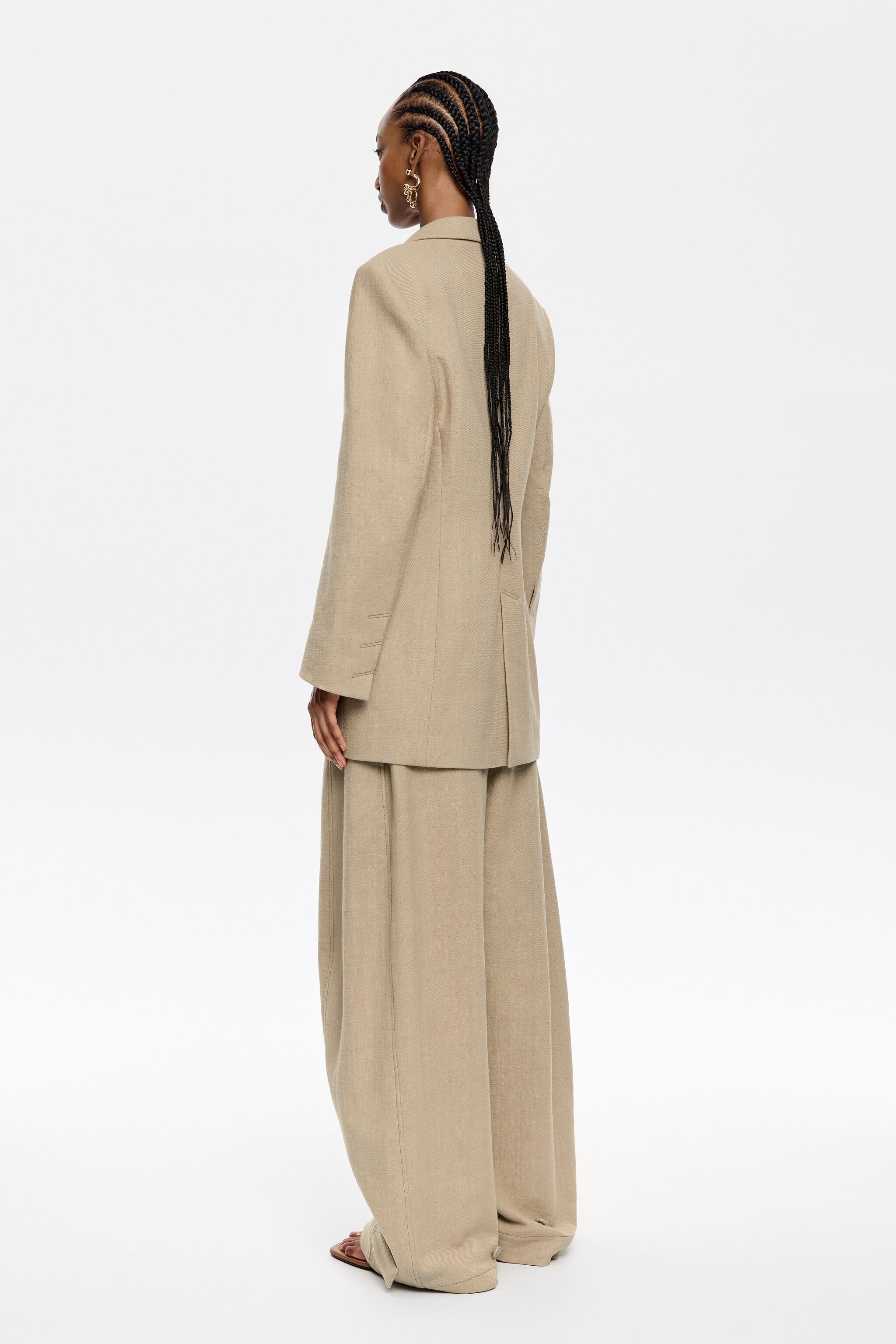 Sand fitted tailored jacket