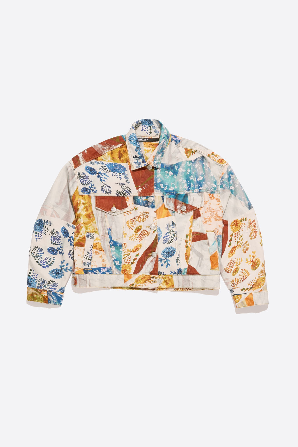 Oversize orange Patchwork denim jacket