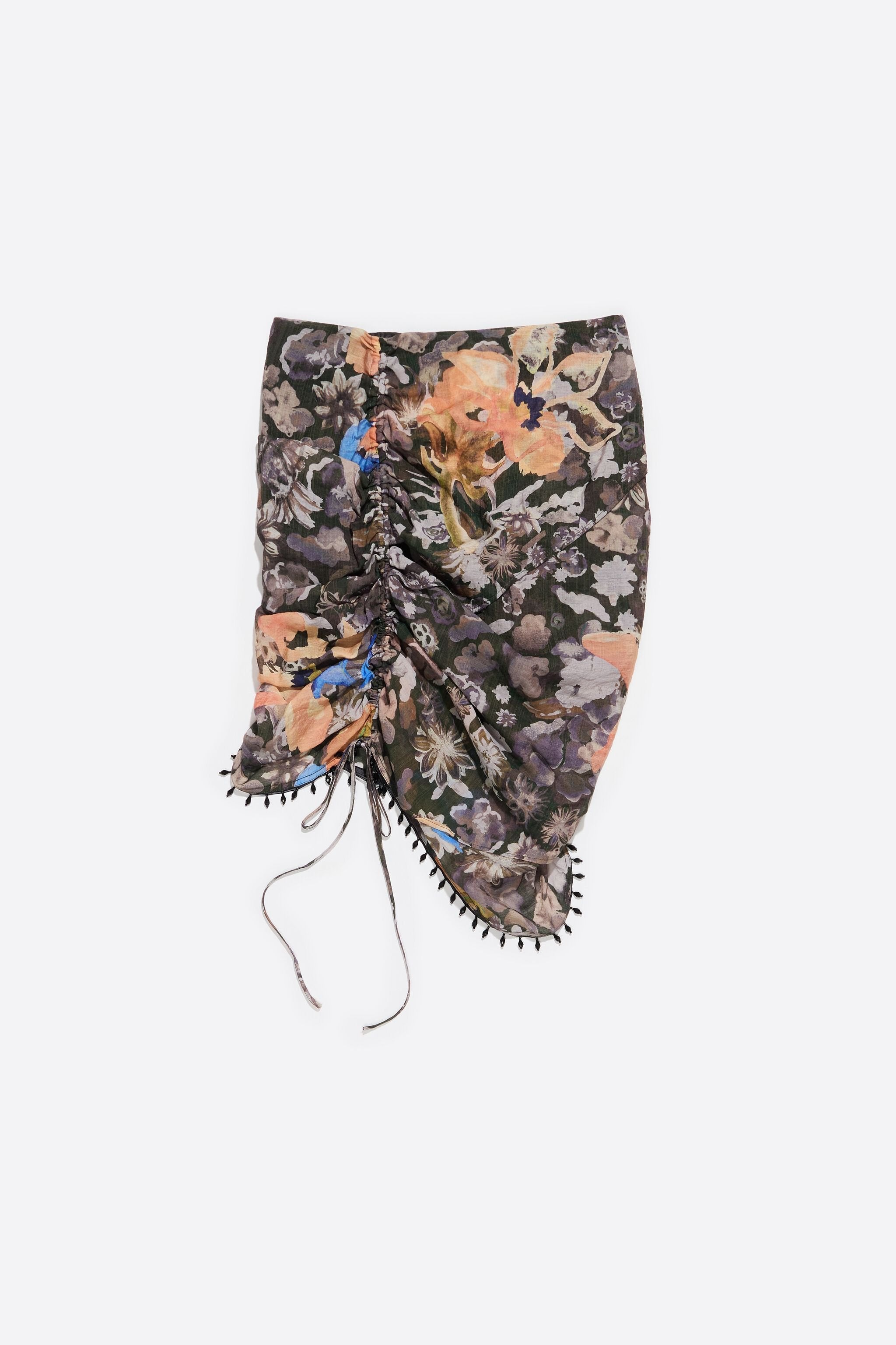 Khaki Gazania adjustable mini skirt