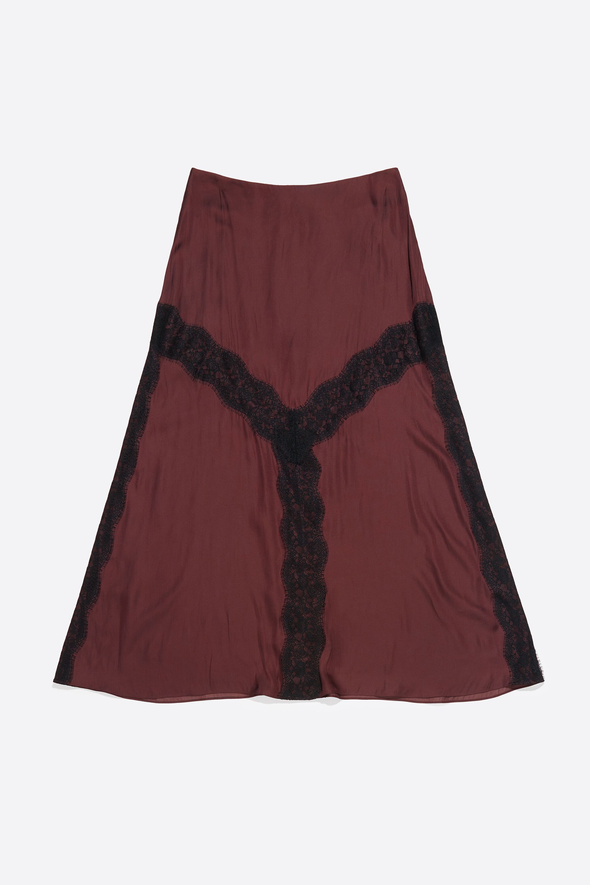Dark brown A-line lace skirt